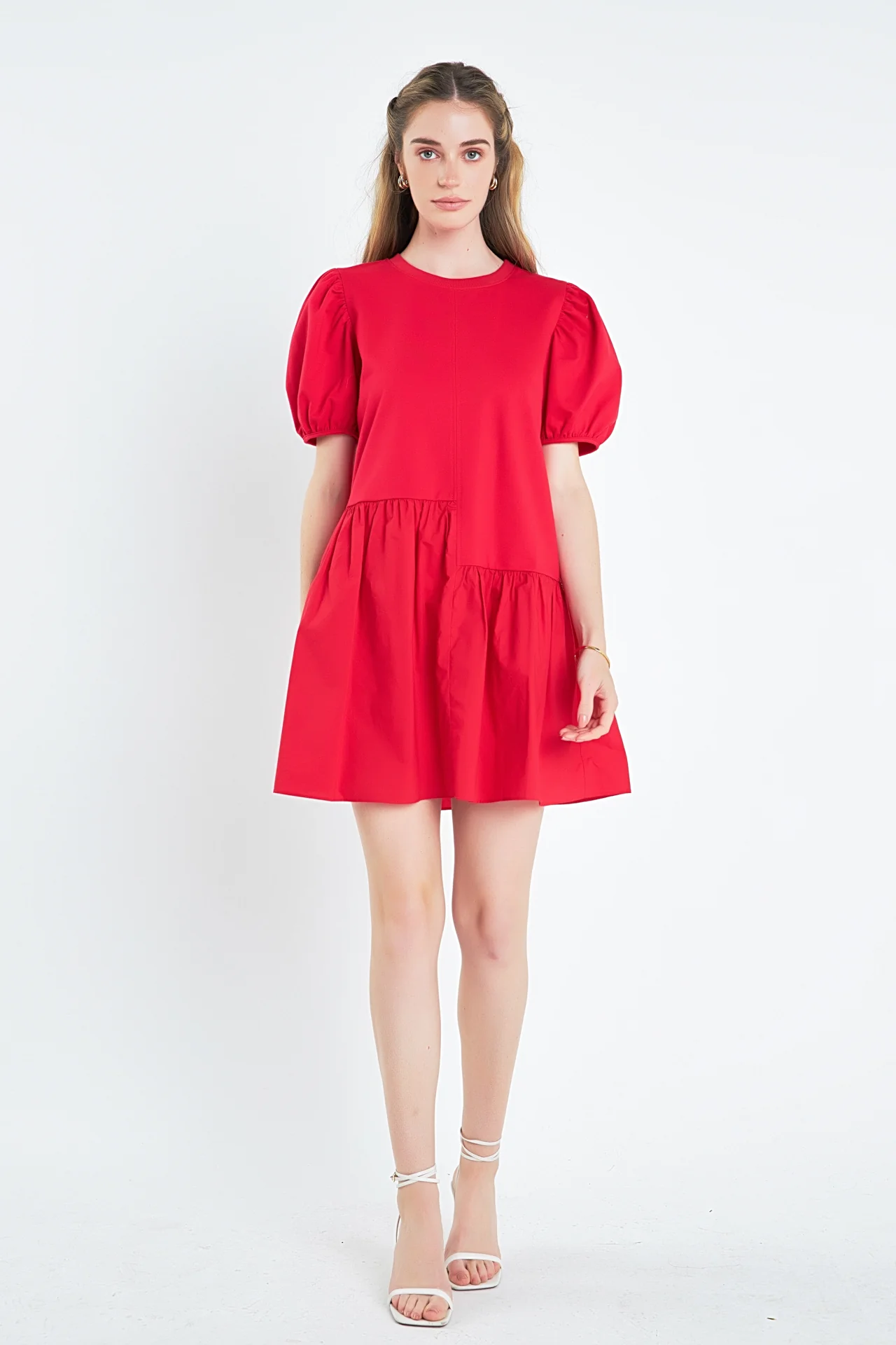 Knit Woven Mixed Dress - Image 45