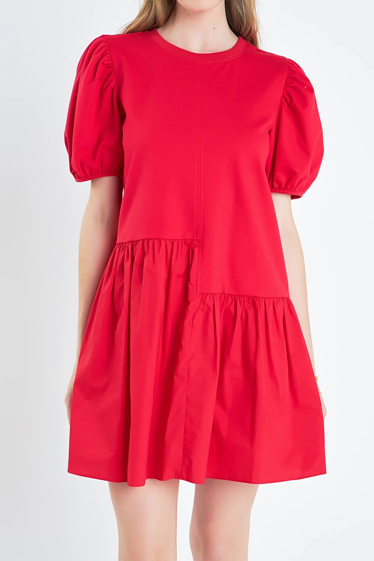 Knit Woven Mixed Dress - Image 46