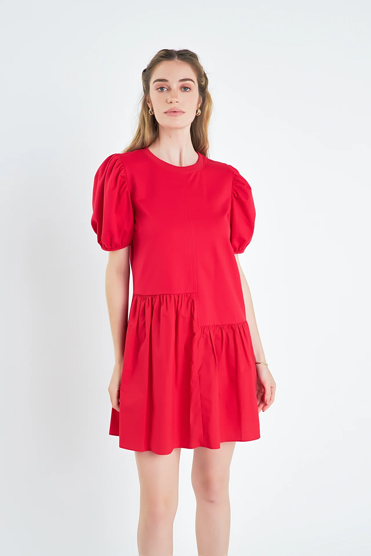 Knit Woven Mixed Dress - Image 49