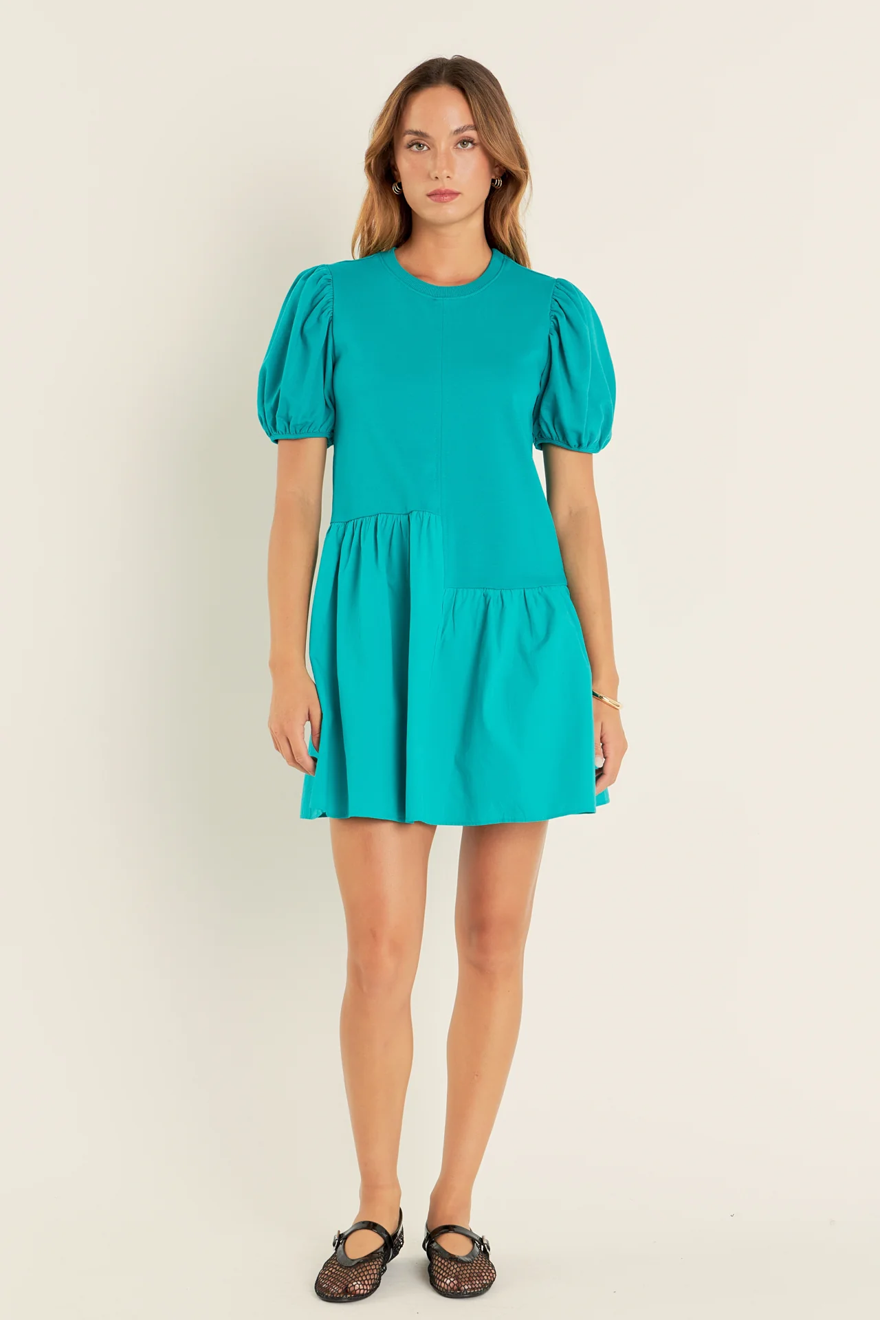 Knit Woven Mixed Dress - Image 50
