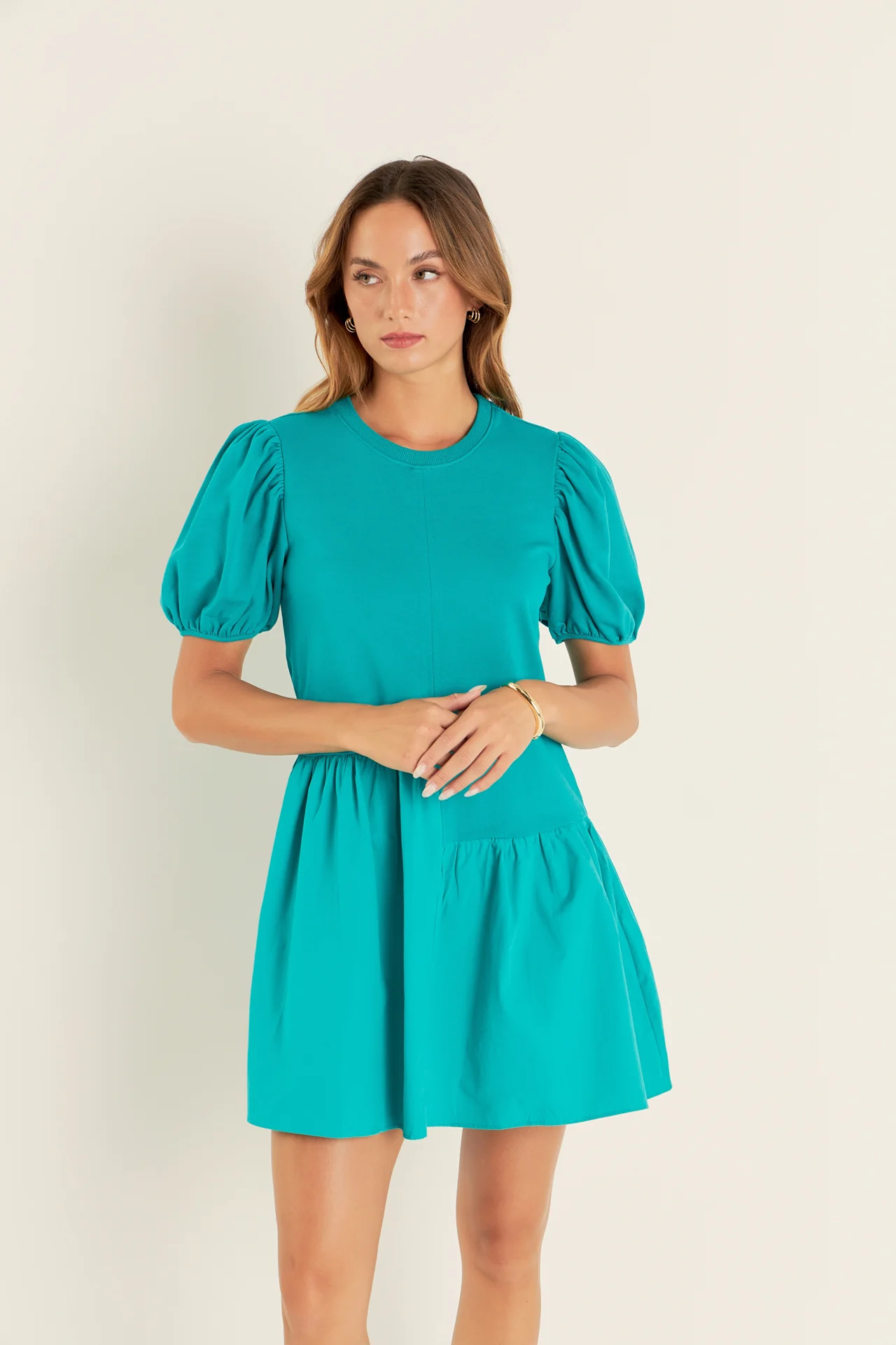Knit Woven Mixed Dress - Image 54