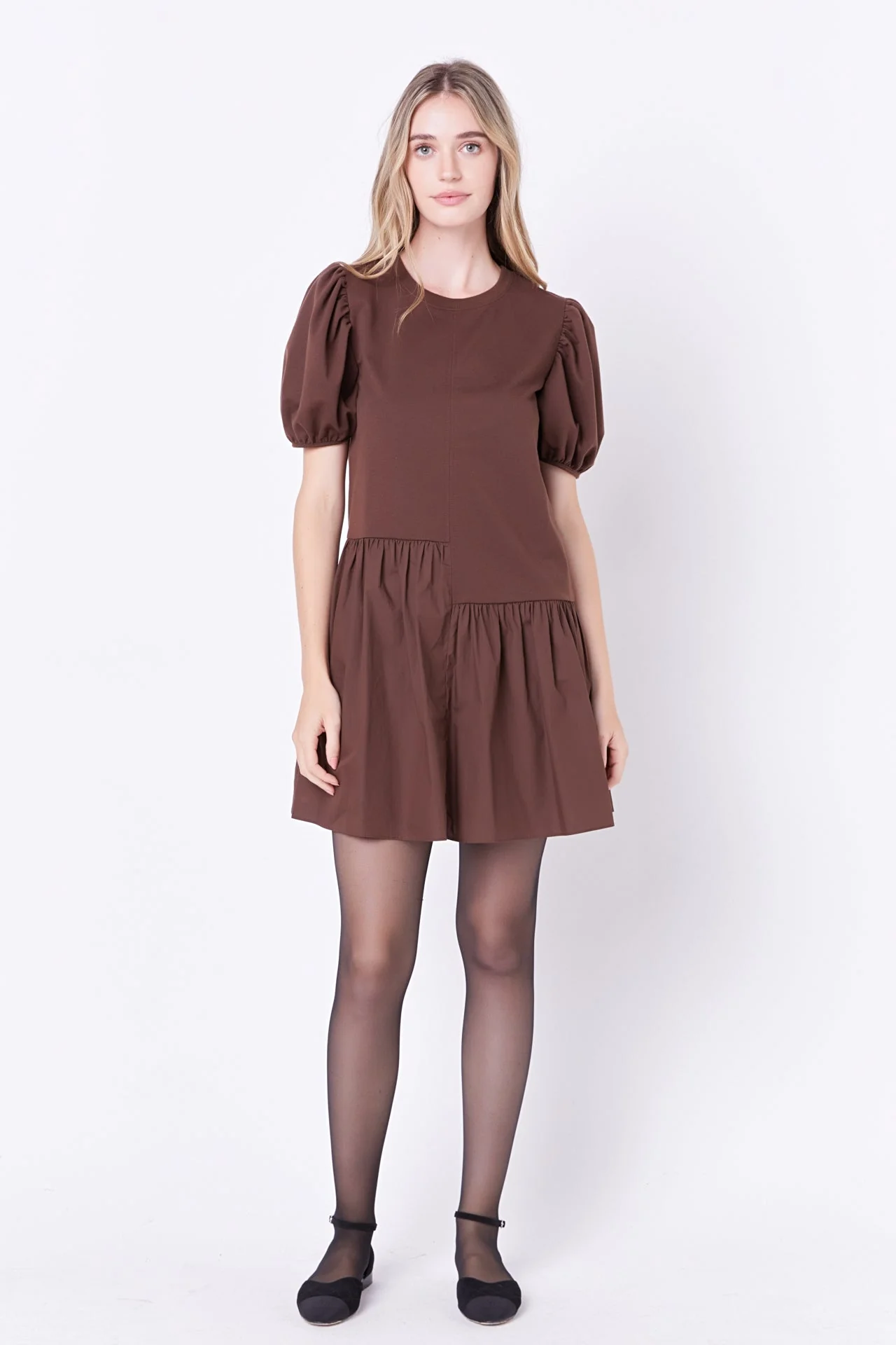Knit Woven Mixed Dress - Image 55