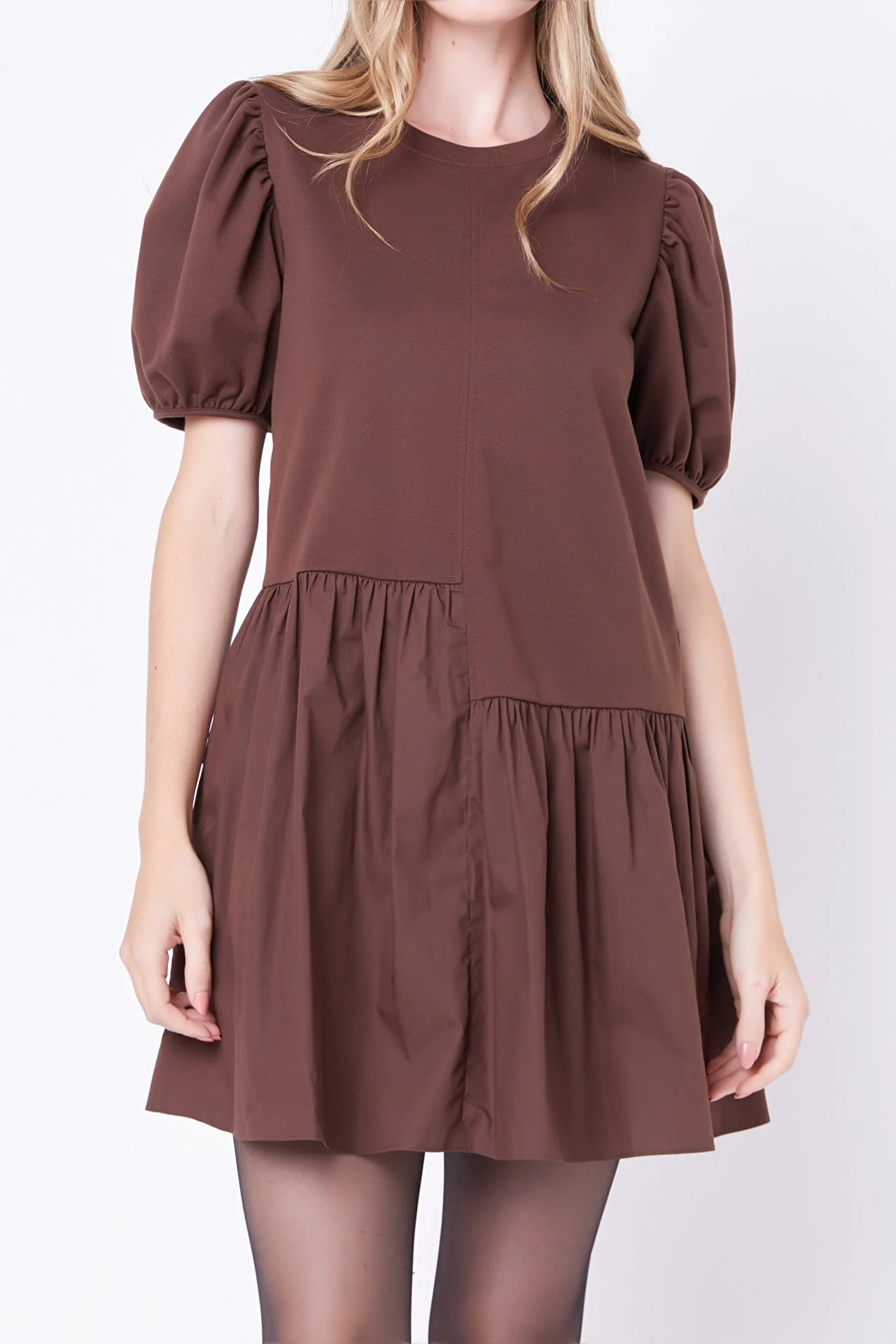 Knit Woven Mixed Dress - Image 56