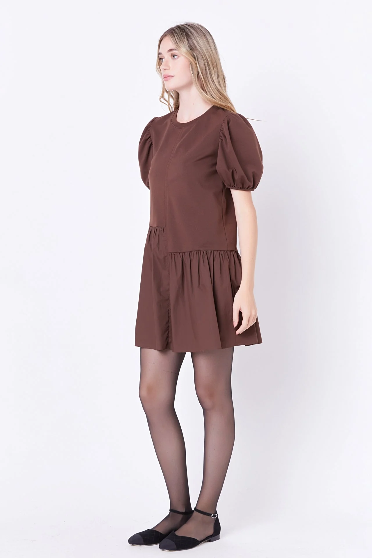 Knit Woven Mixed Dress - Image 57