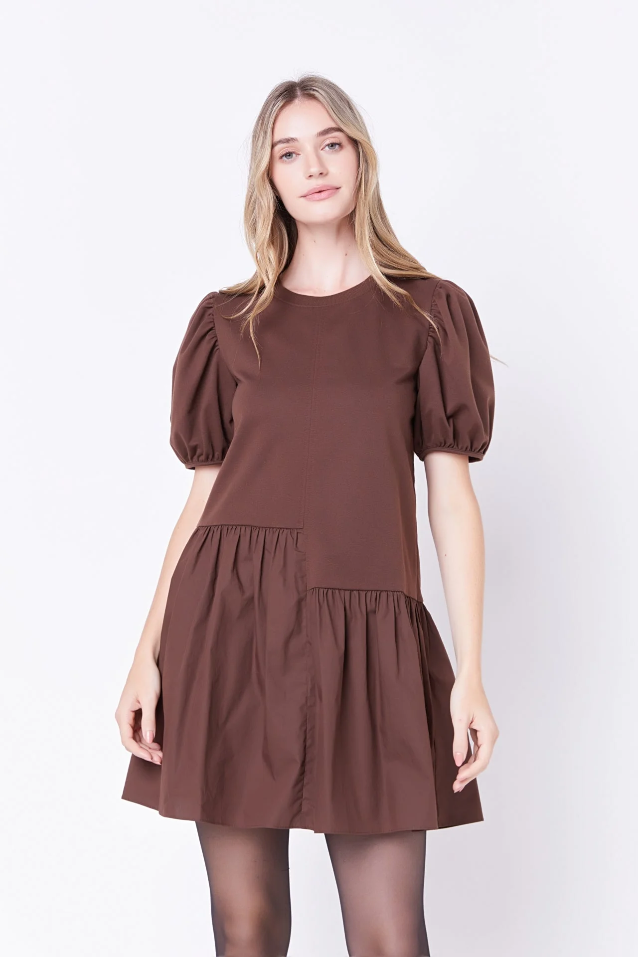 Knit Woven Mixed Dress - Image 59