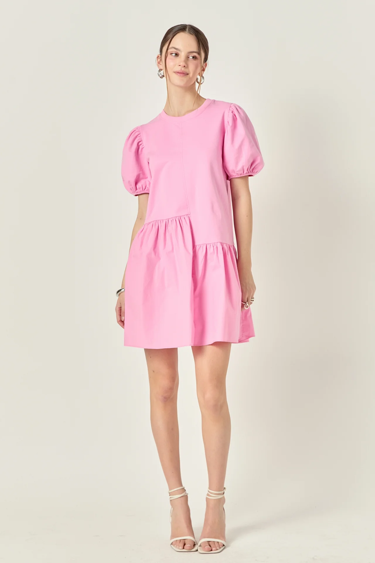 Knit Woven Mixed Dress - Image 6