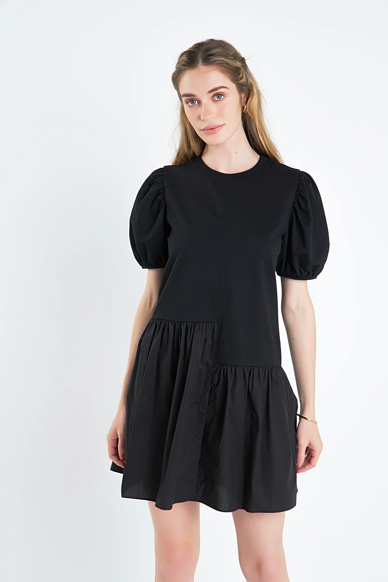 Knit Woven Mixed Dress - Image 64