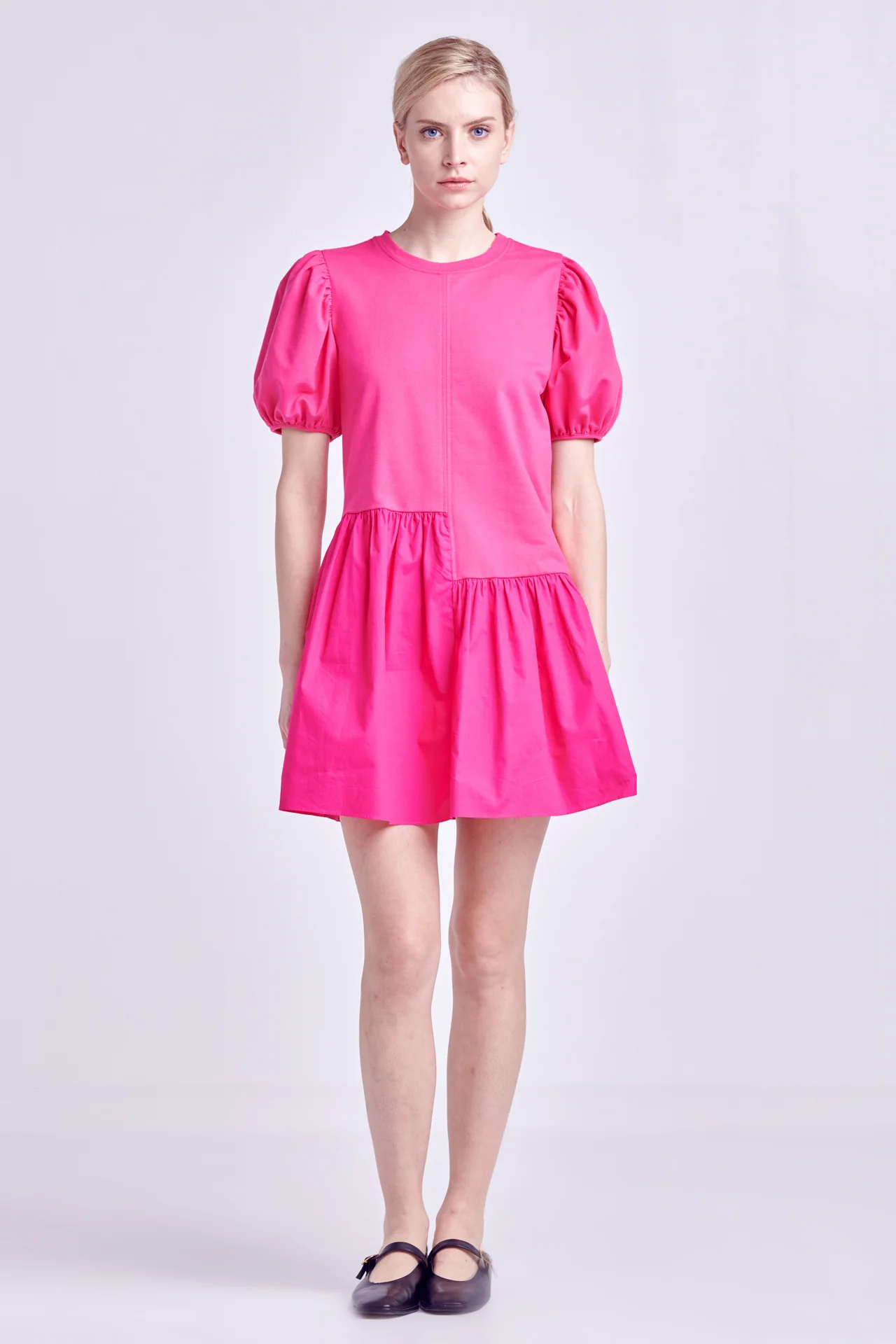Knit Woven Mixed Dress - Image 65