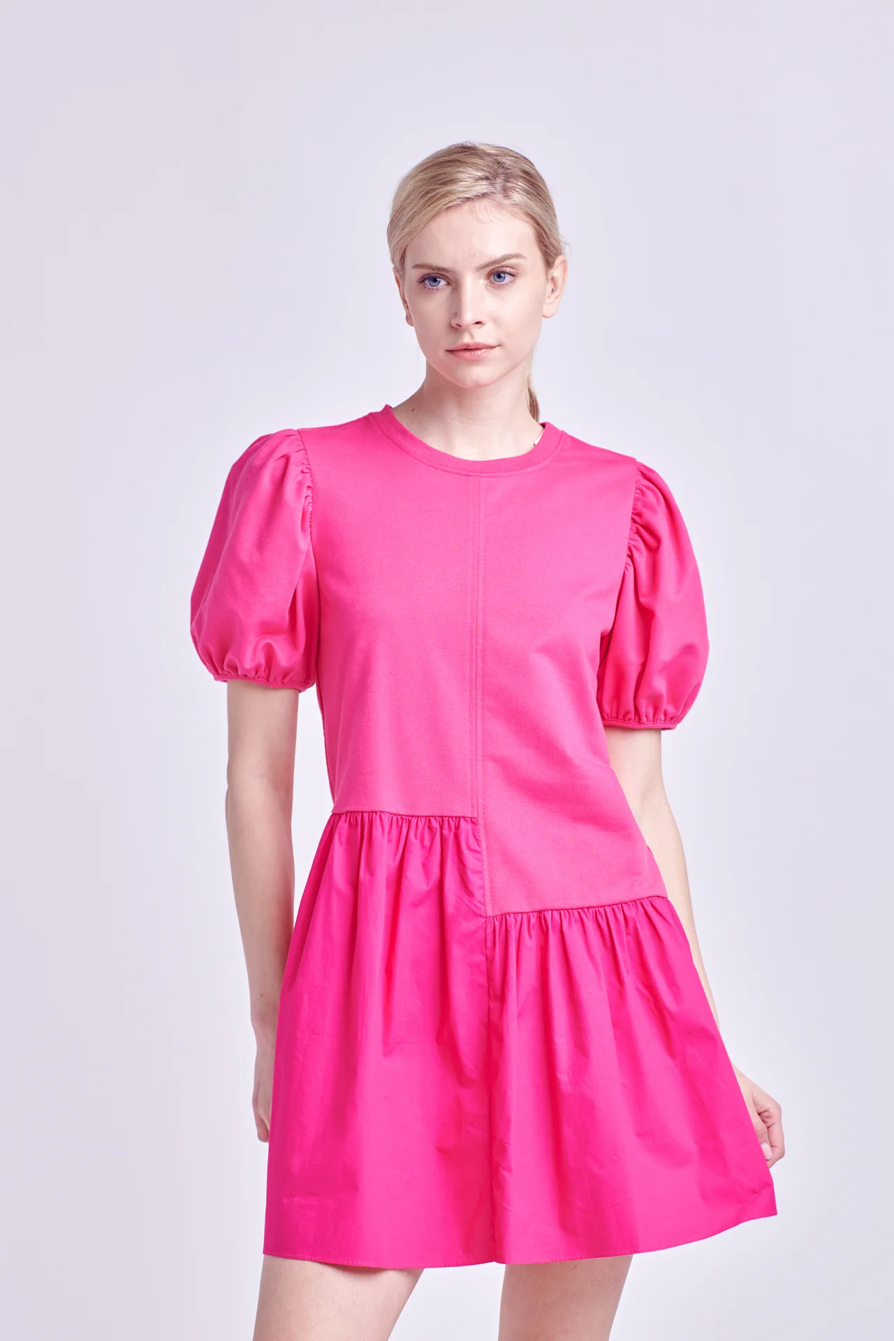 Knit Woven Mixed Dress - Image 69