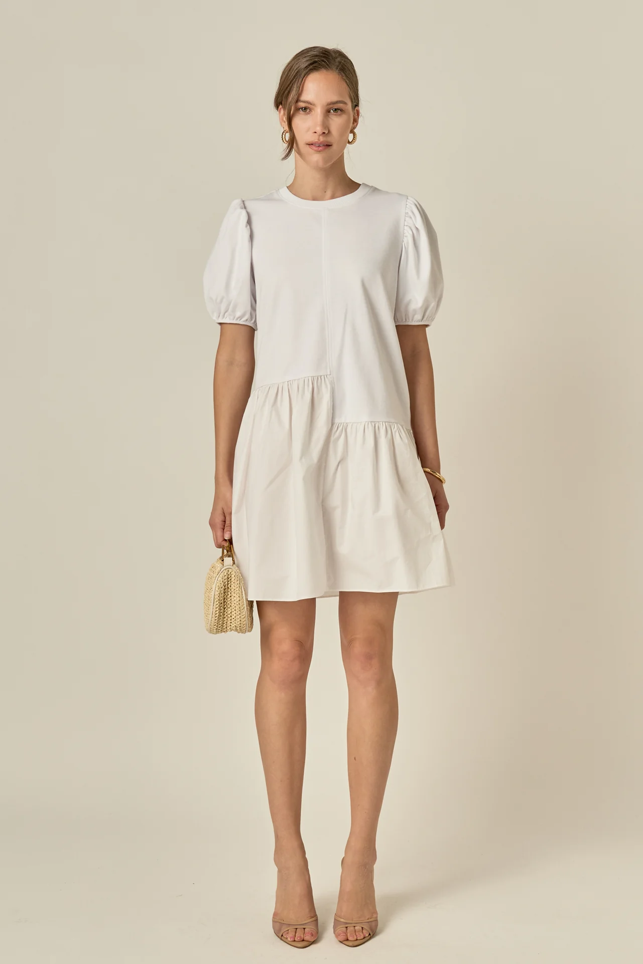 Knit Woven Mixed Dress - Image 7