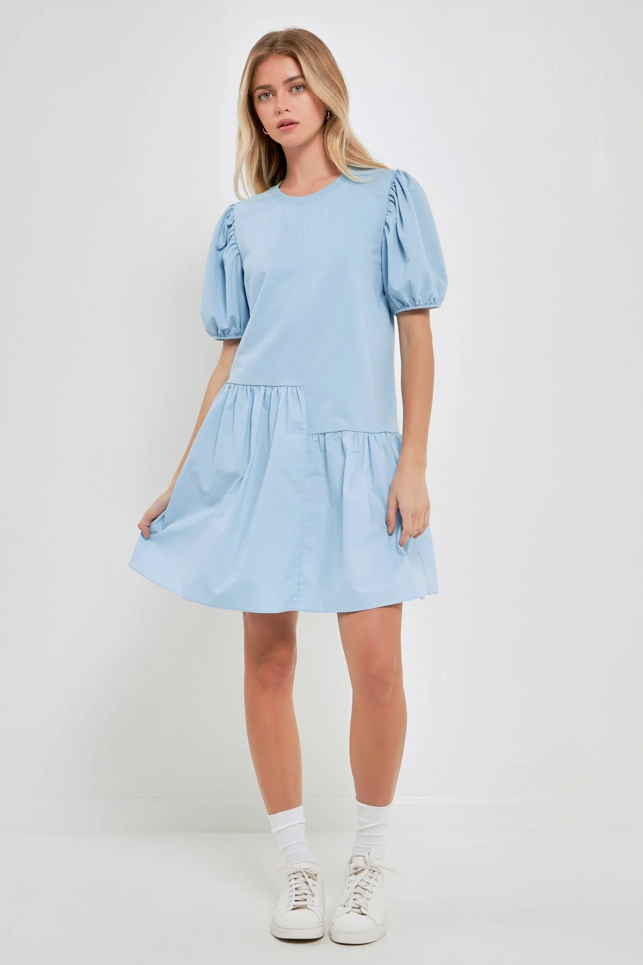 Knit Woven Mixed Dress - Image 75