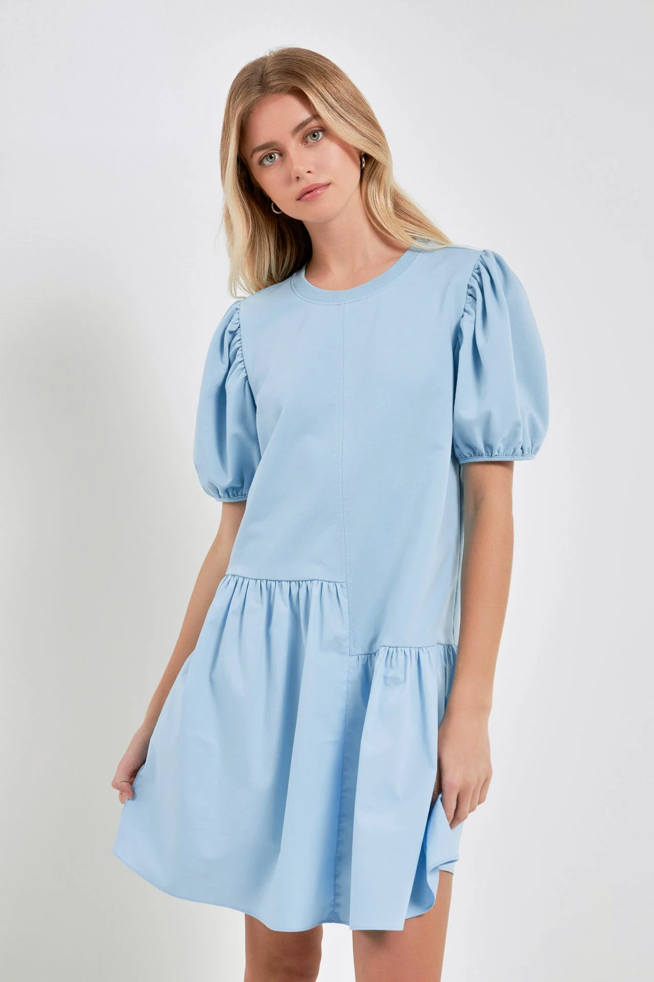 Knit Woven Mixed Dress - Image 79