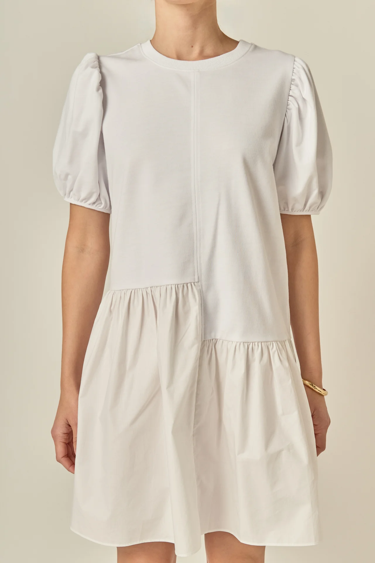 Knit Woven Mixed Dress - Image 8