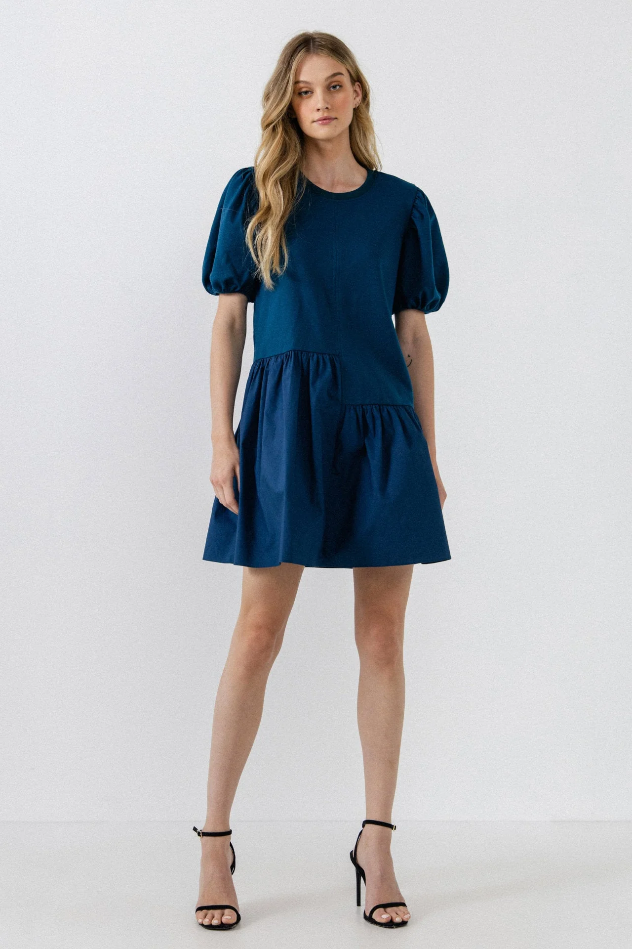 Knit Woven Mixed Dress - Image 80