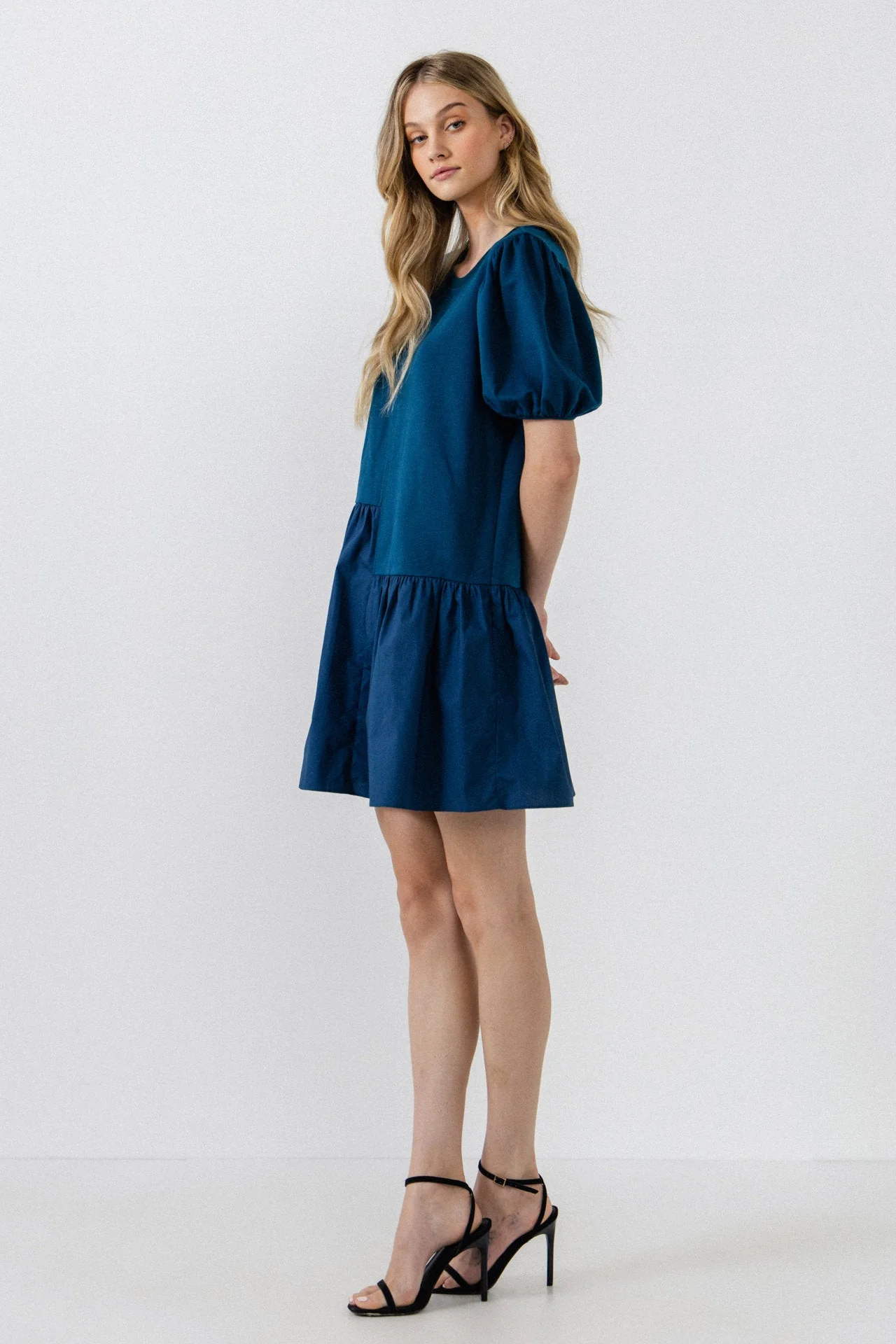Knit Woven Mixed Dress - Image 82