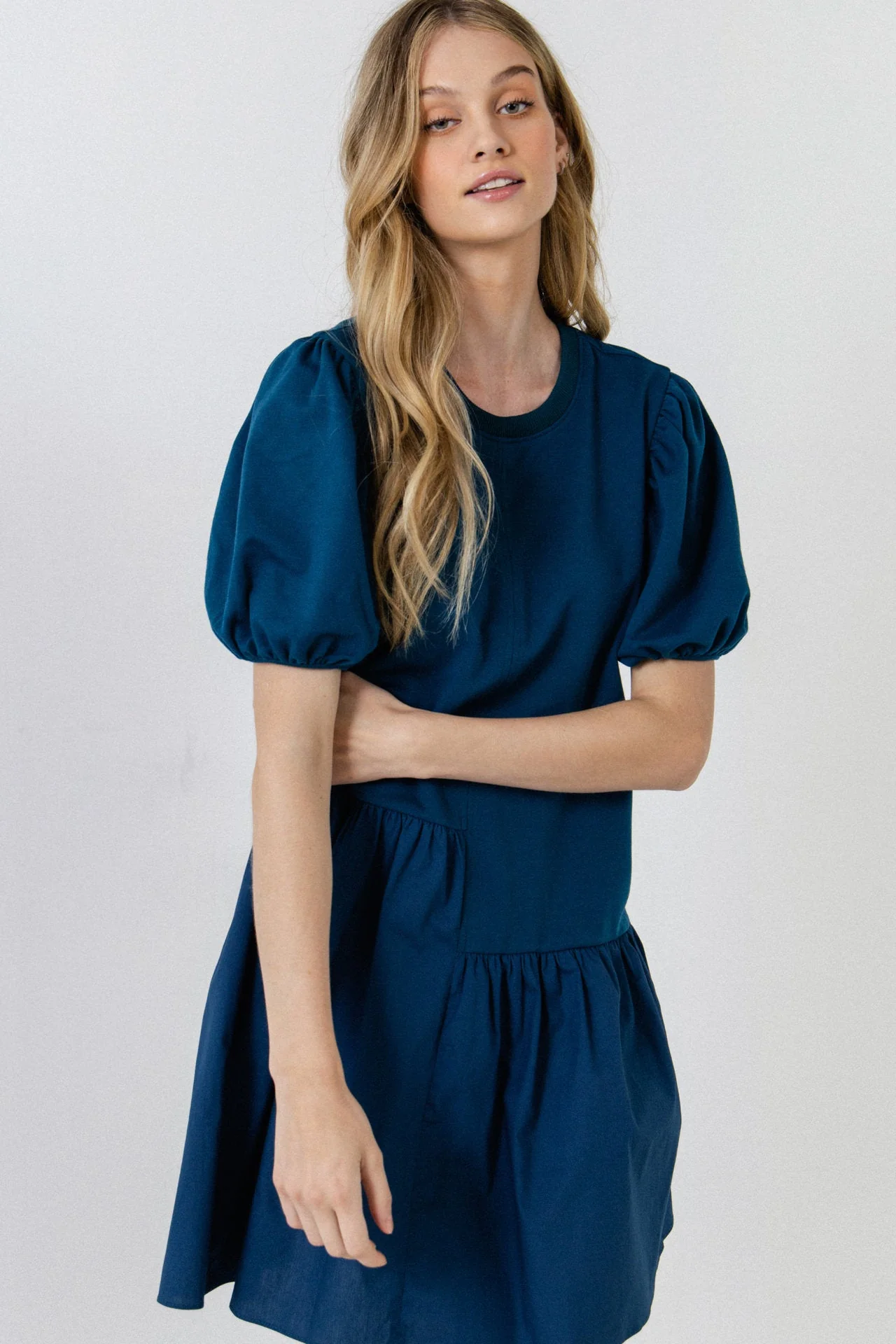 Knit Woven Mixed Dress - Image 84