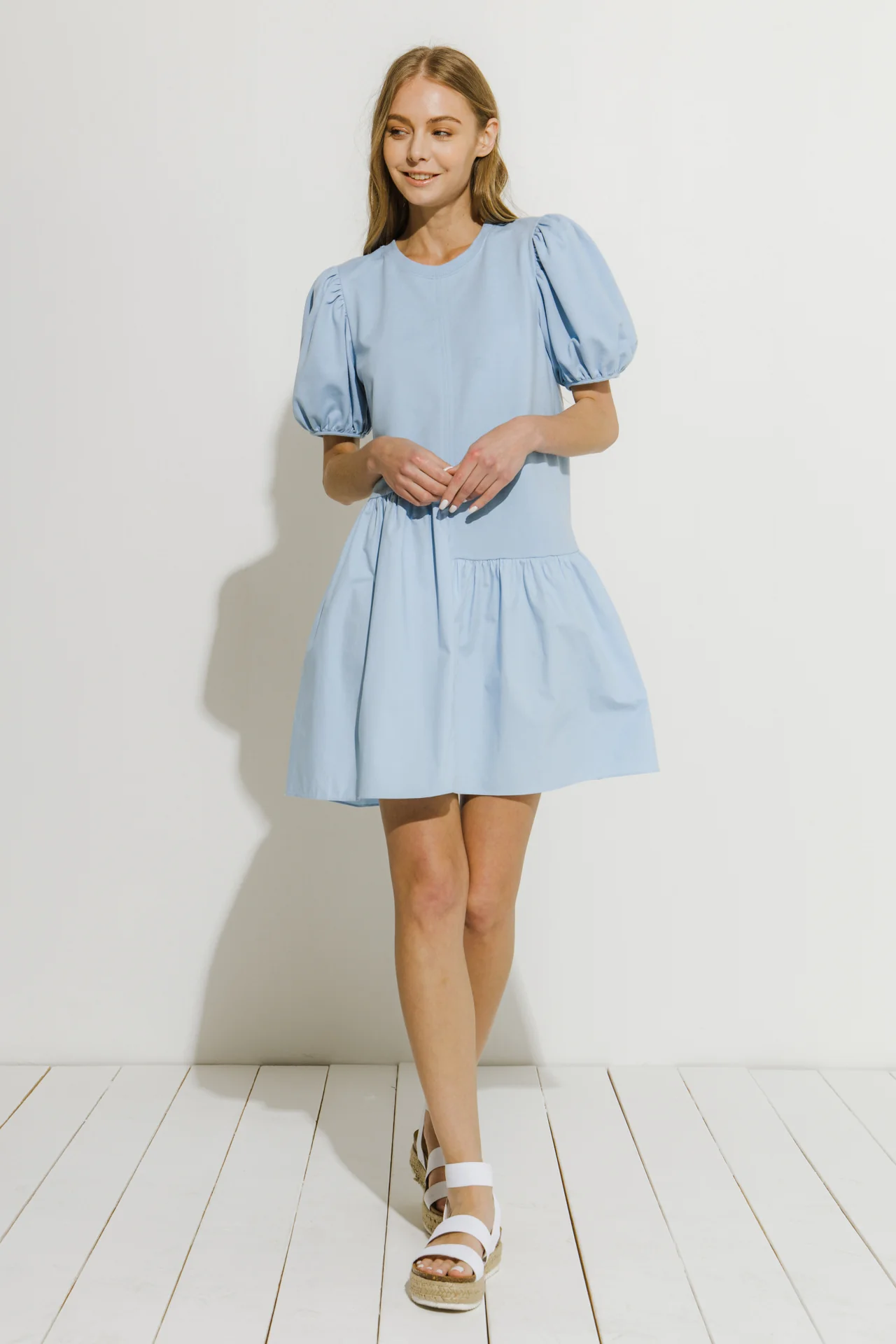 Knit Woven Mixed Dress - Image 85