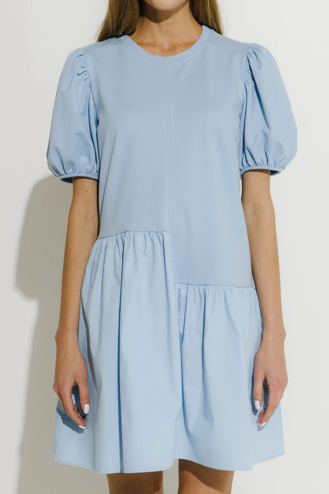 Knit Woven Mixed Dress - Image 86