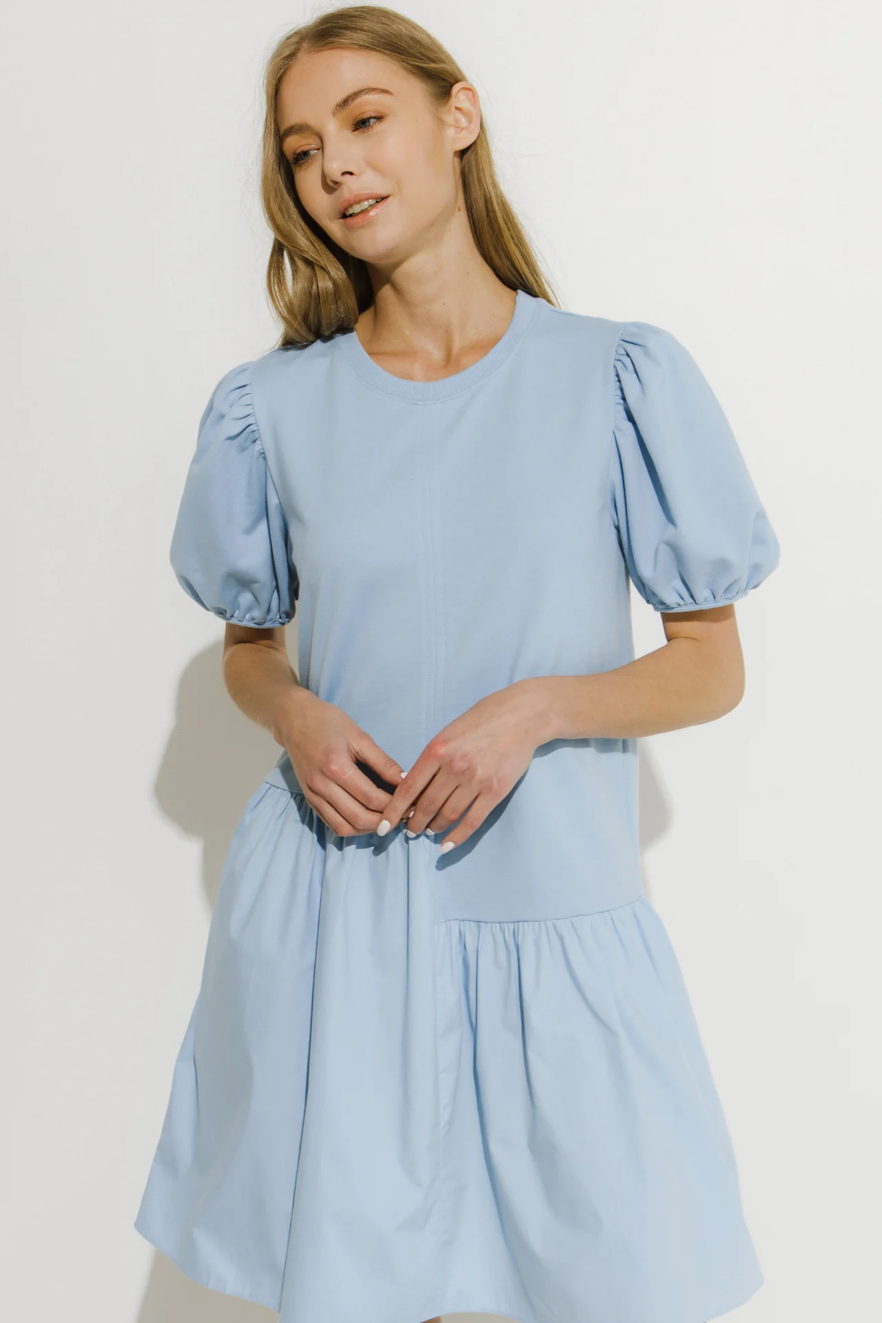 Knit Woven Mixed Dress - Image 88