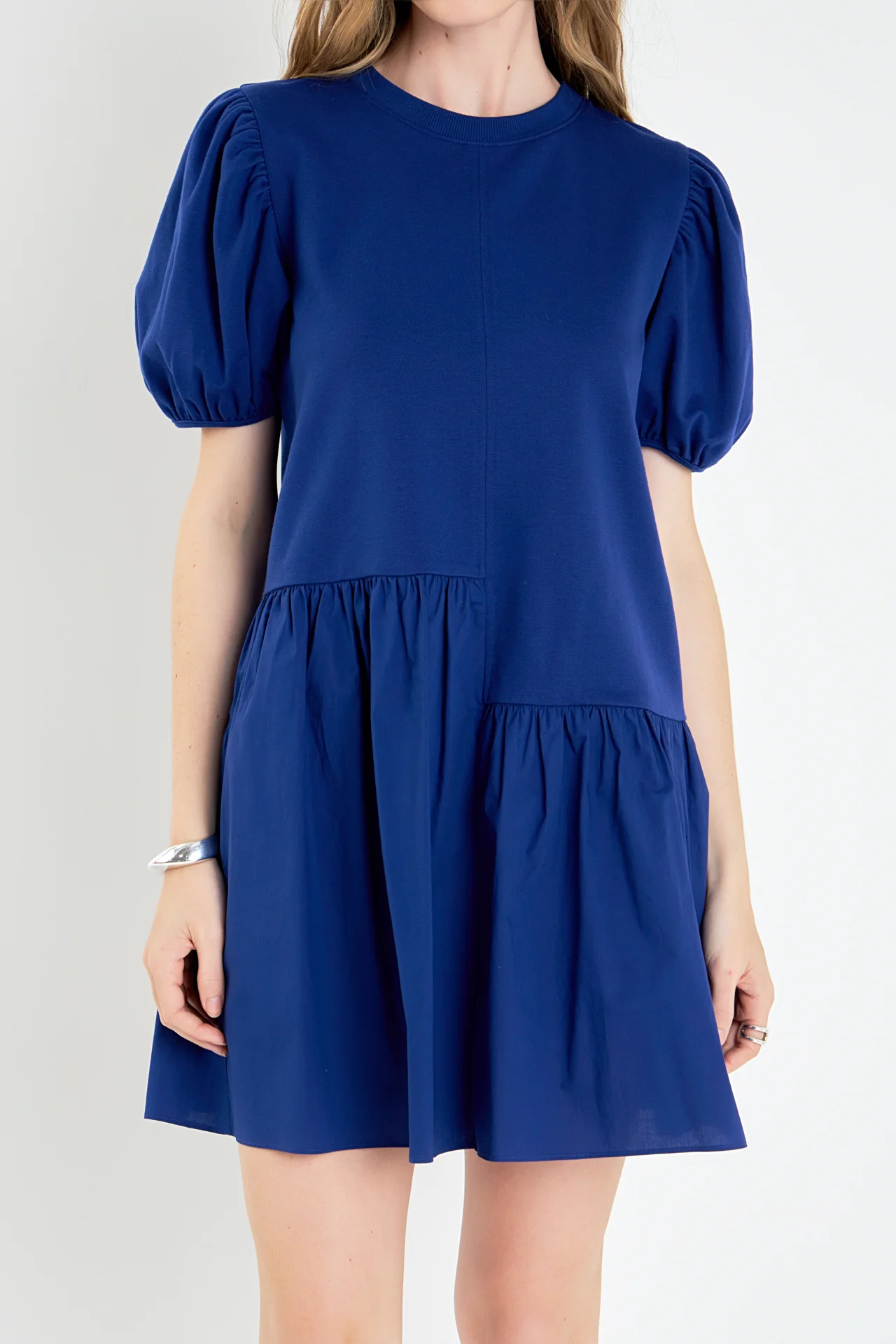 Knit Woven Mixed Dress - Image 91