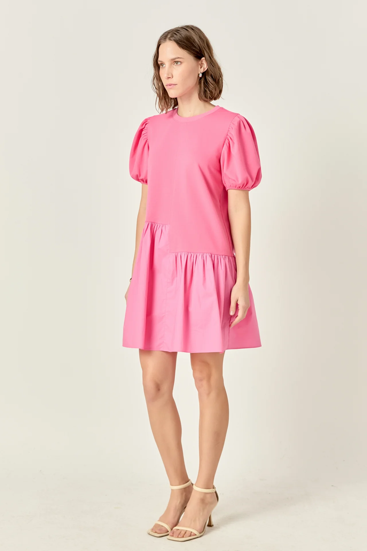 Knit Woven Mixed Dress - Image 97