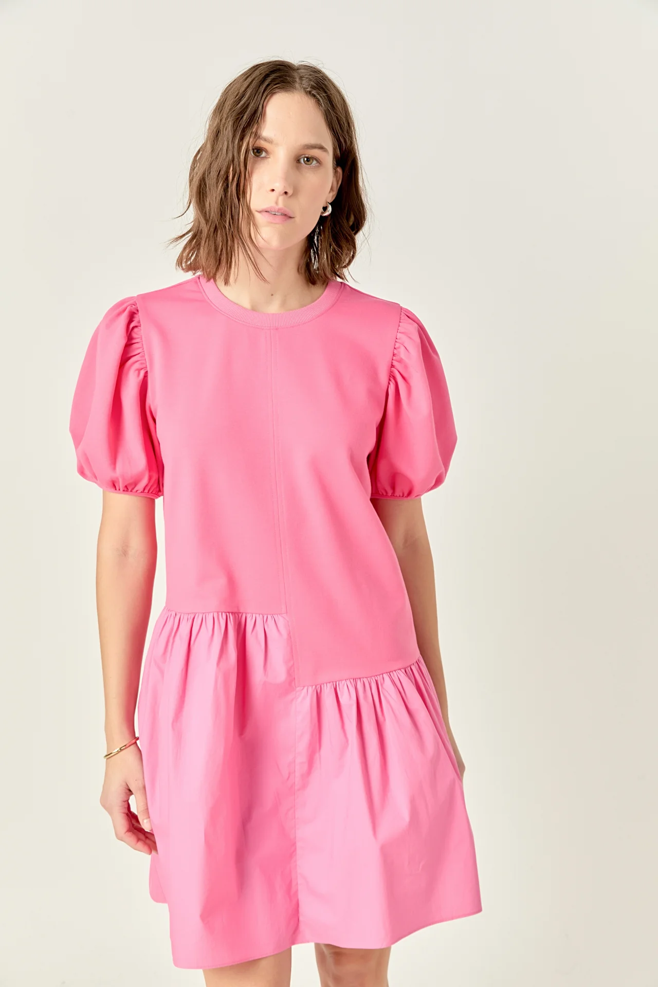 Knit Woven Mixed Dress - Image 99