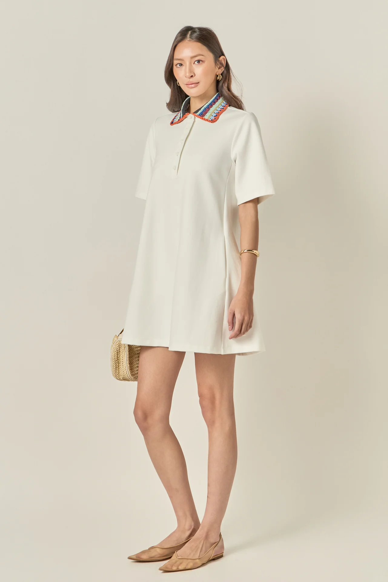 Crochet Trim A-Line Shirt Dress - Image 10