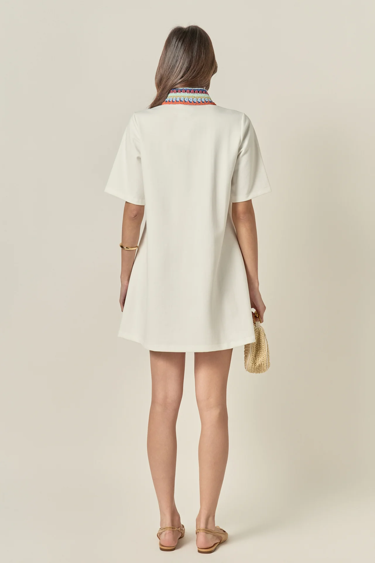 Crochet Trim A-Line Shirt Dress - Image 11