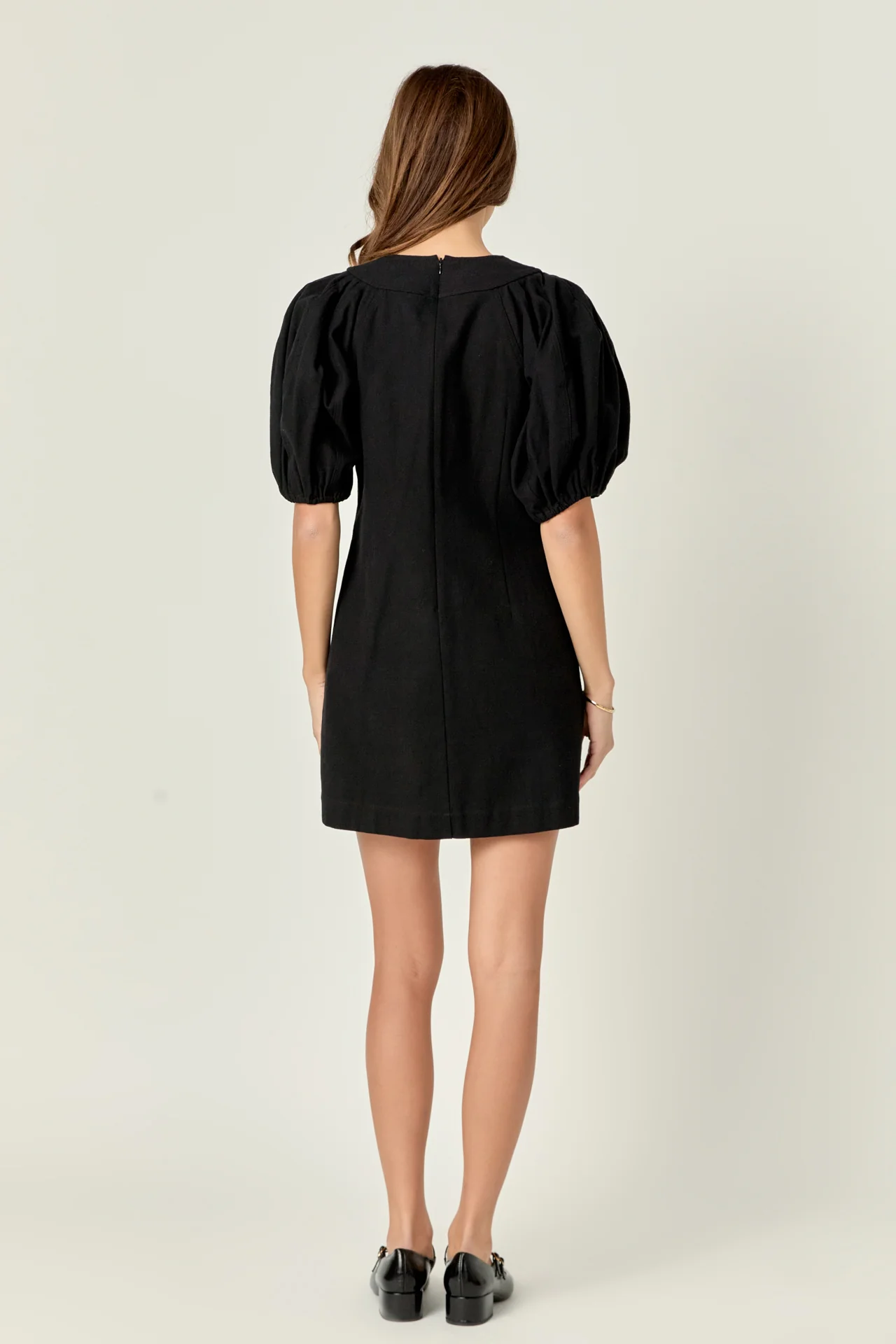 Laced Up Puffed Sleeve Mini Dress - Image 22