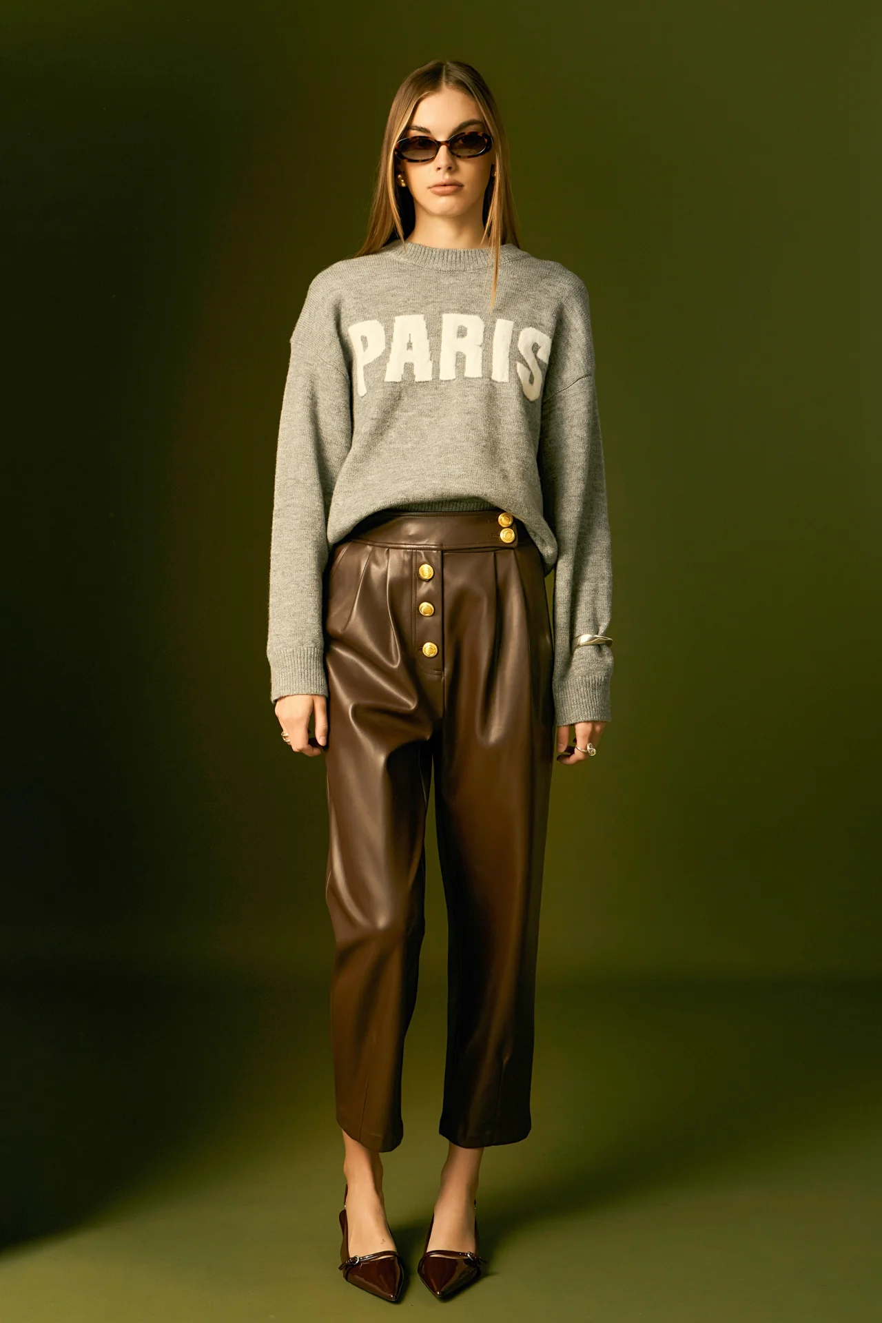 Faux Leather Trousers - Image 3