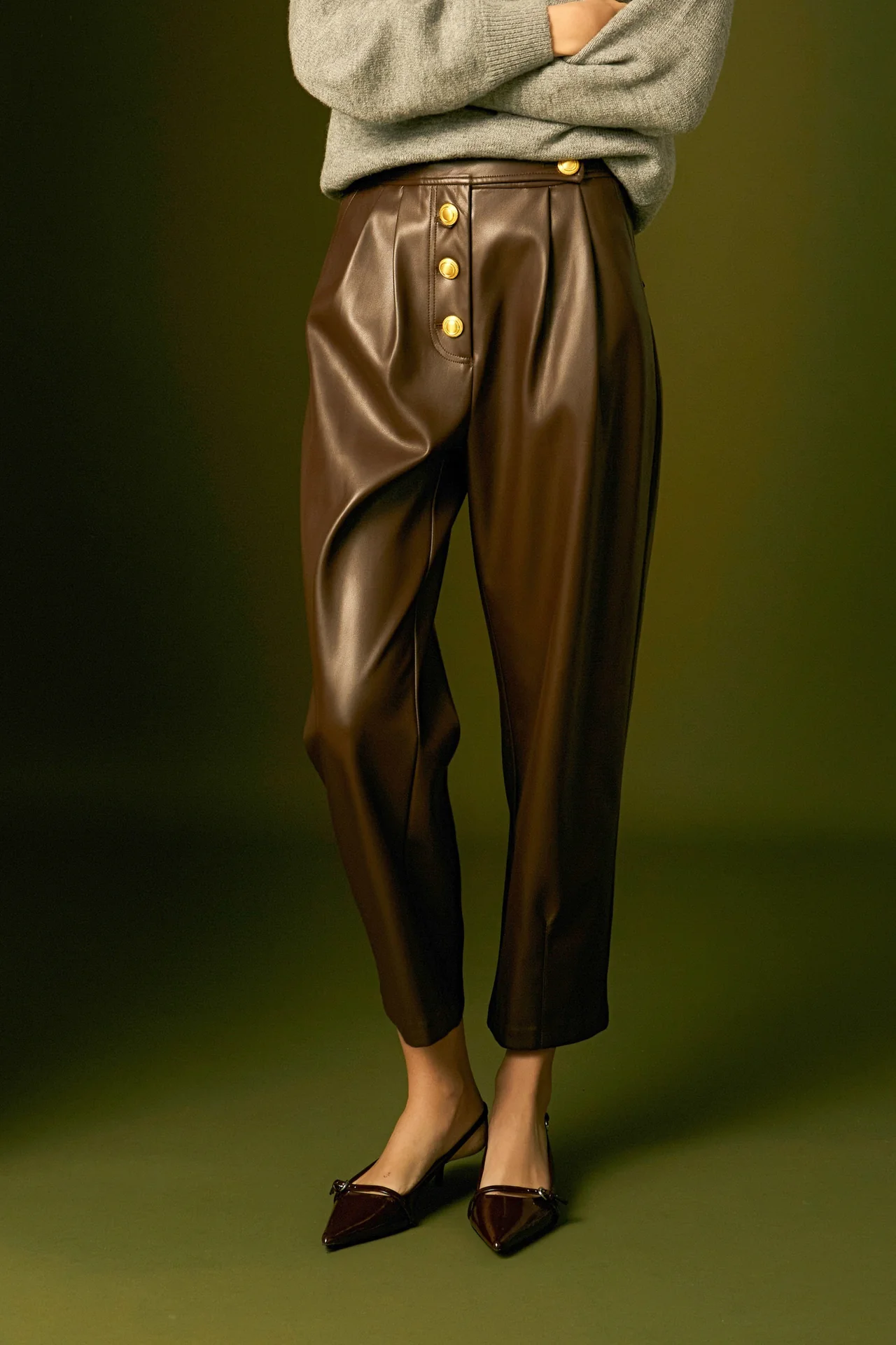 Faux Leather Trousers - Image 5