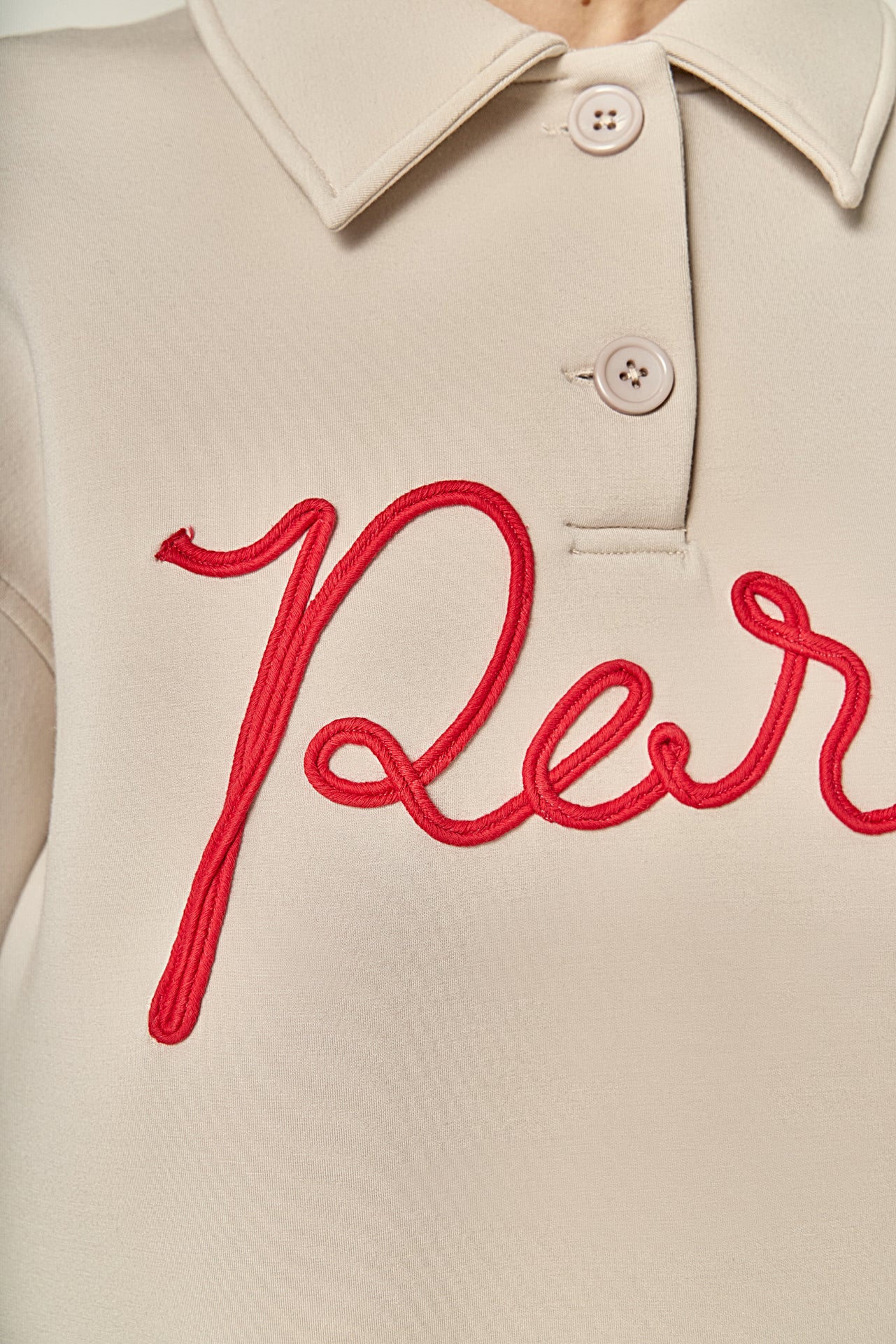 Paris Script Polo Scuba Top - Image 3