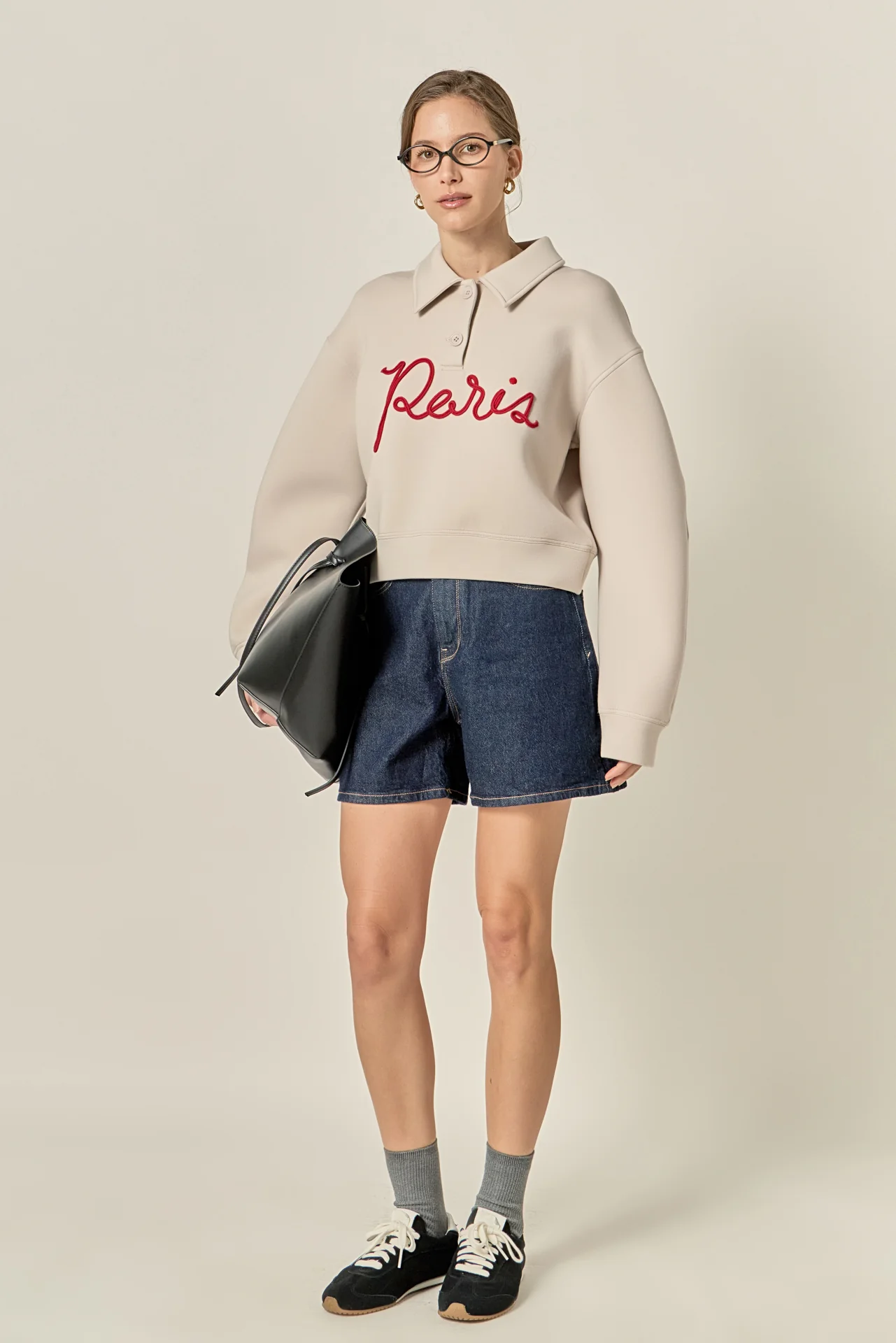 Paris Script Polo Scuba Top - Image 4