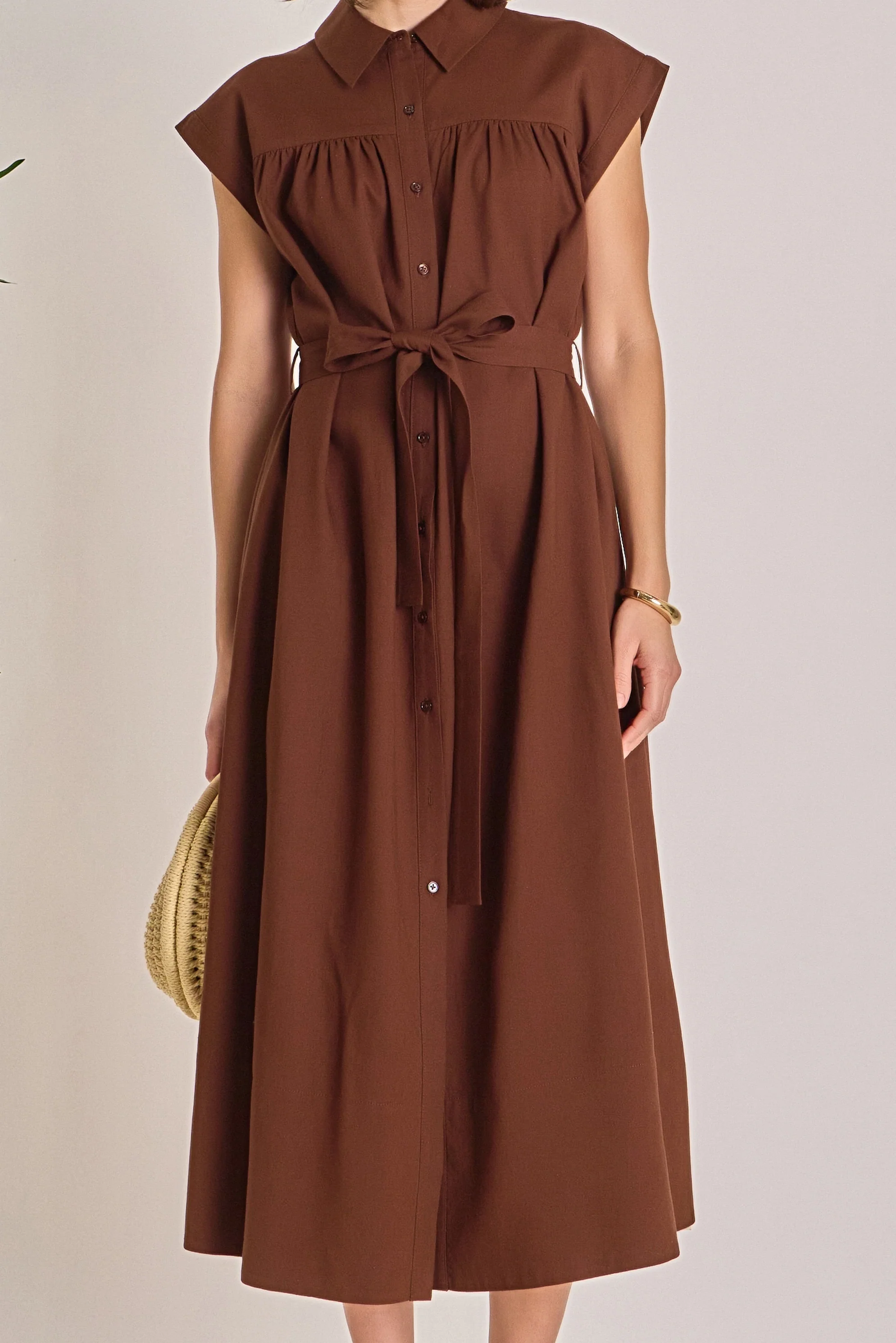 Linen Belted Midi Dress - Image 2