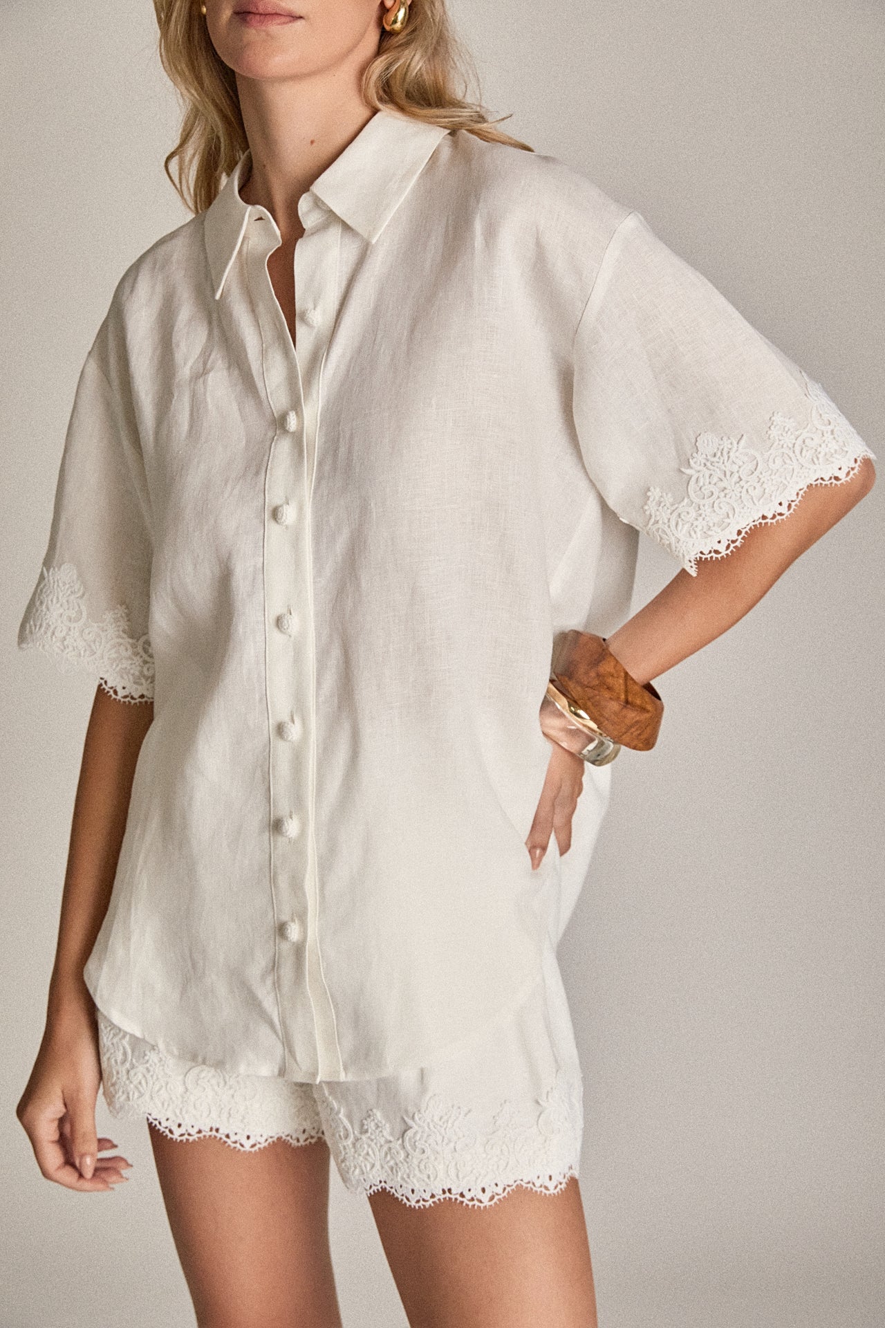 The Eloise Lace Linen Shirt - Image 2