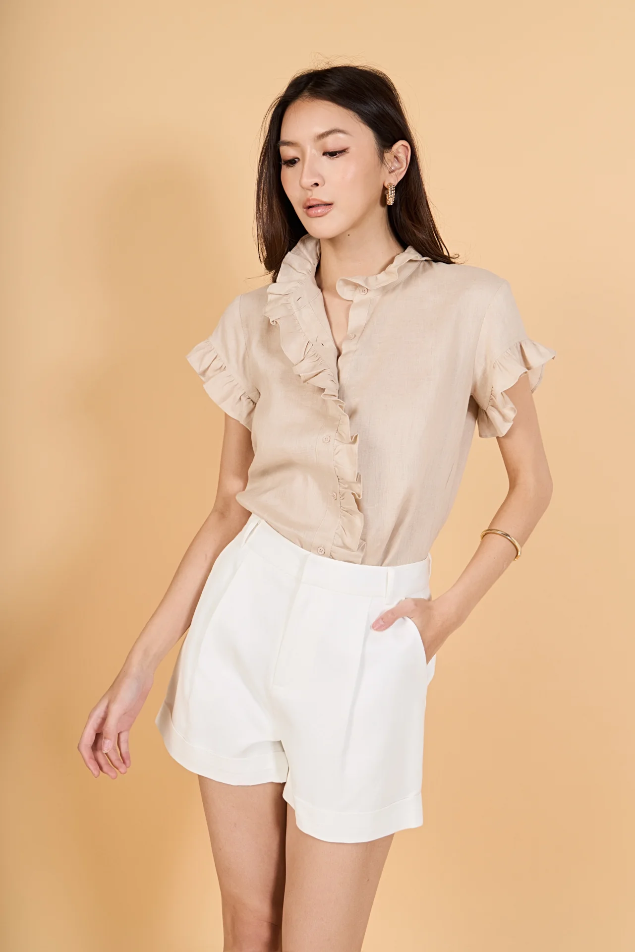 Linen Ruffle Shirt - Image 12