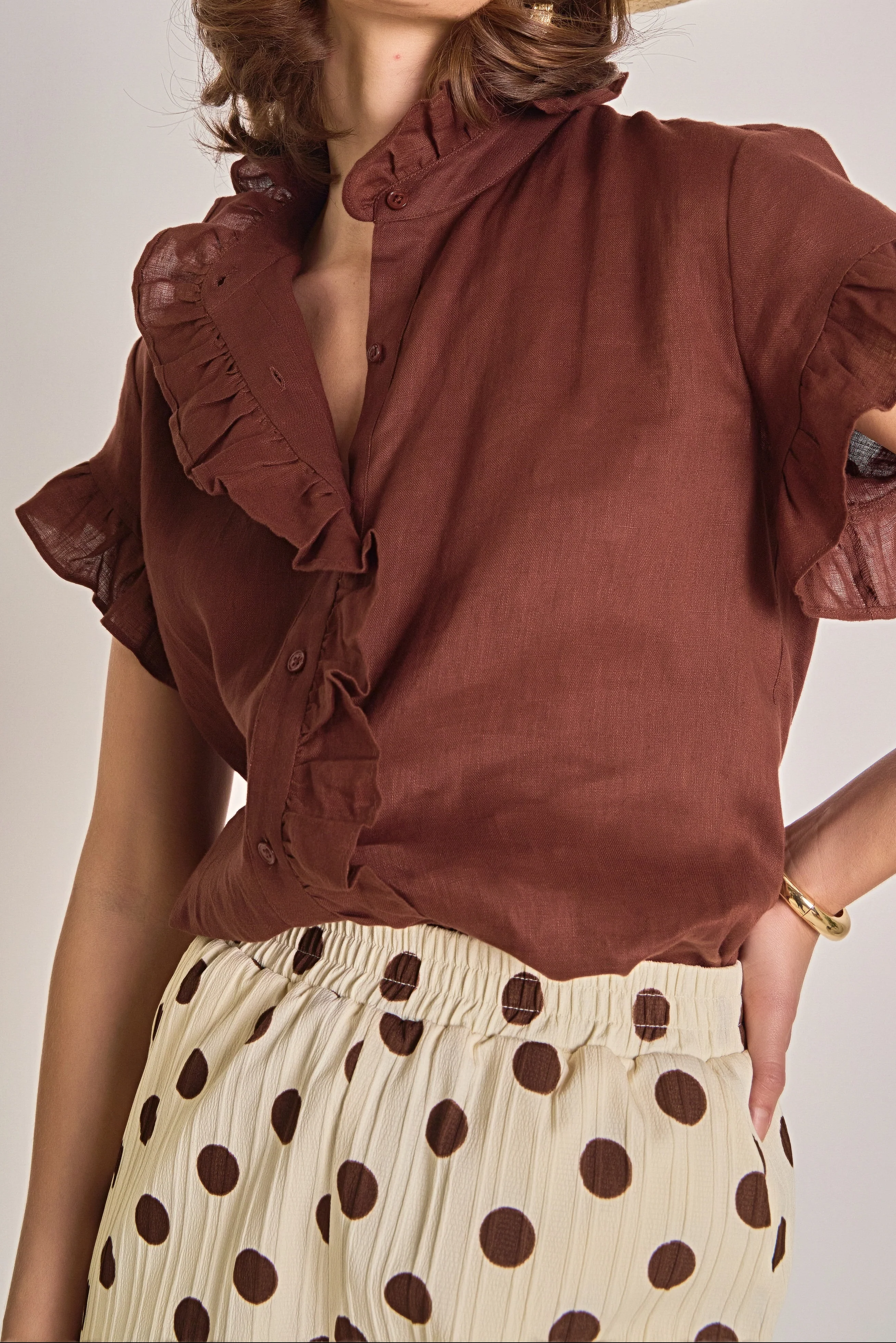Linen Ruffle Shirt - Image 16