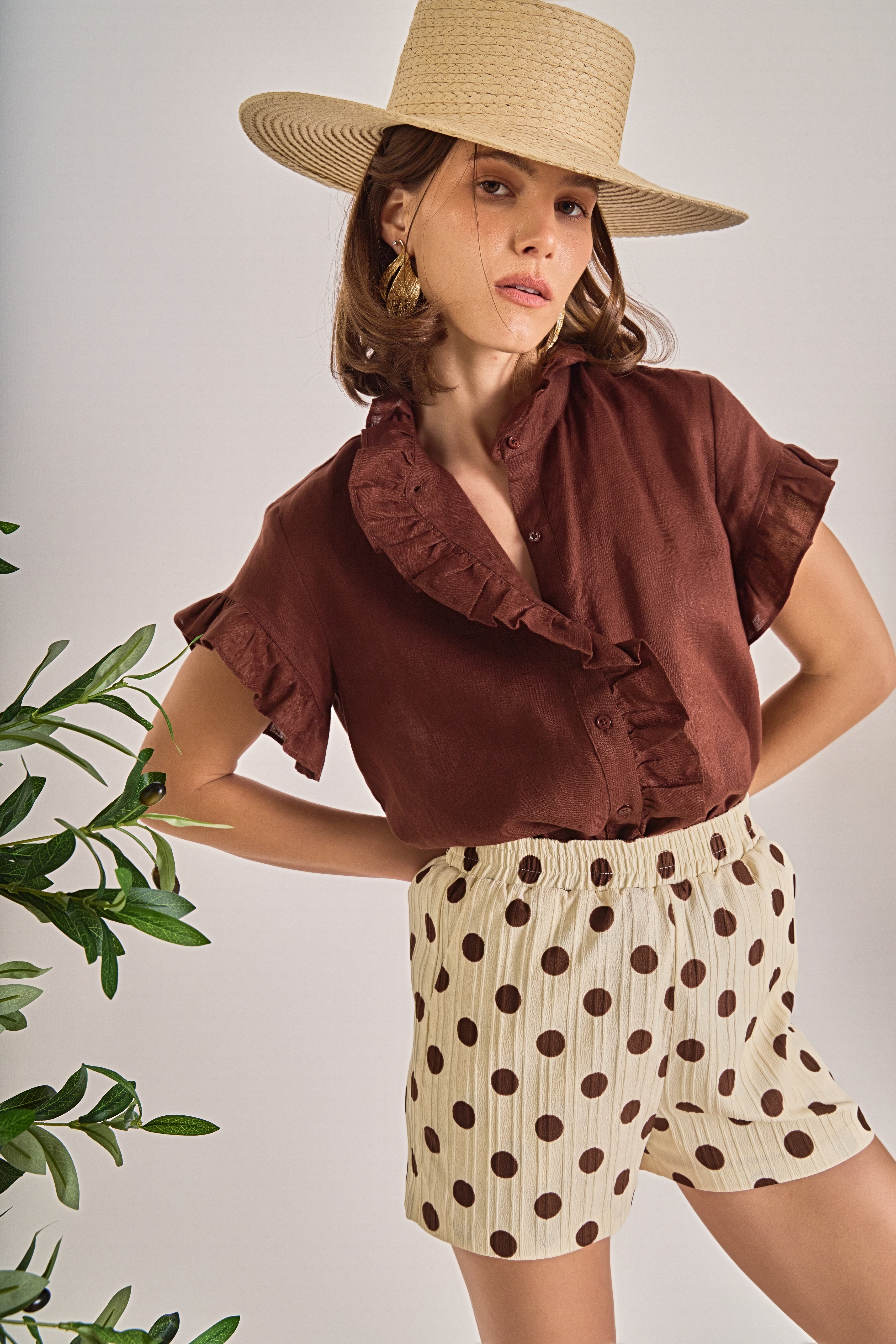 Linen Ruffle Shirt - Image 19
