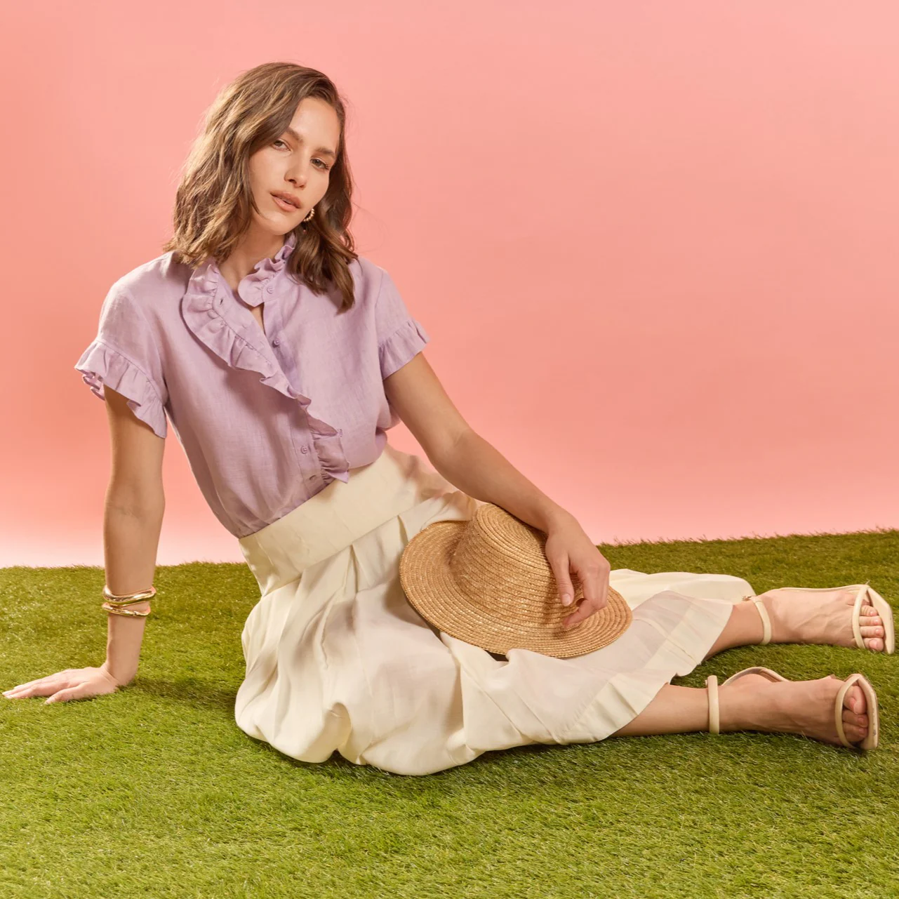 Linen Ruffle Shirt - Image 23