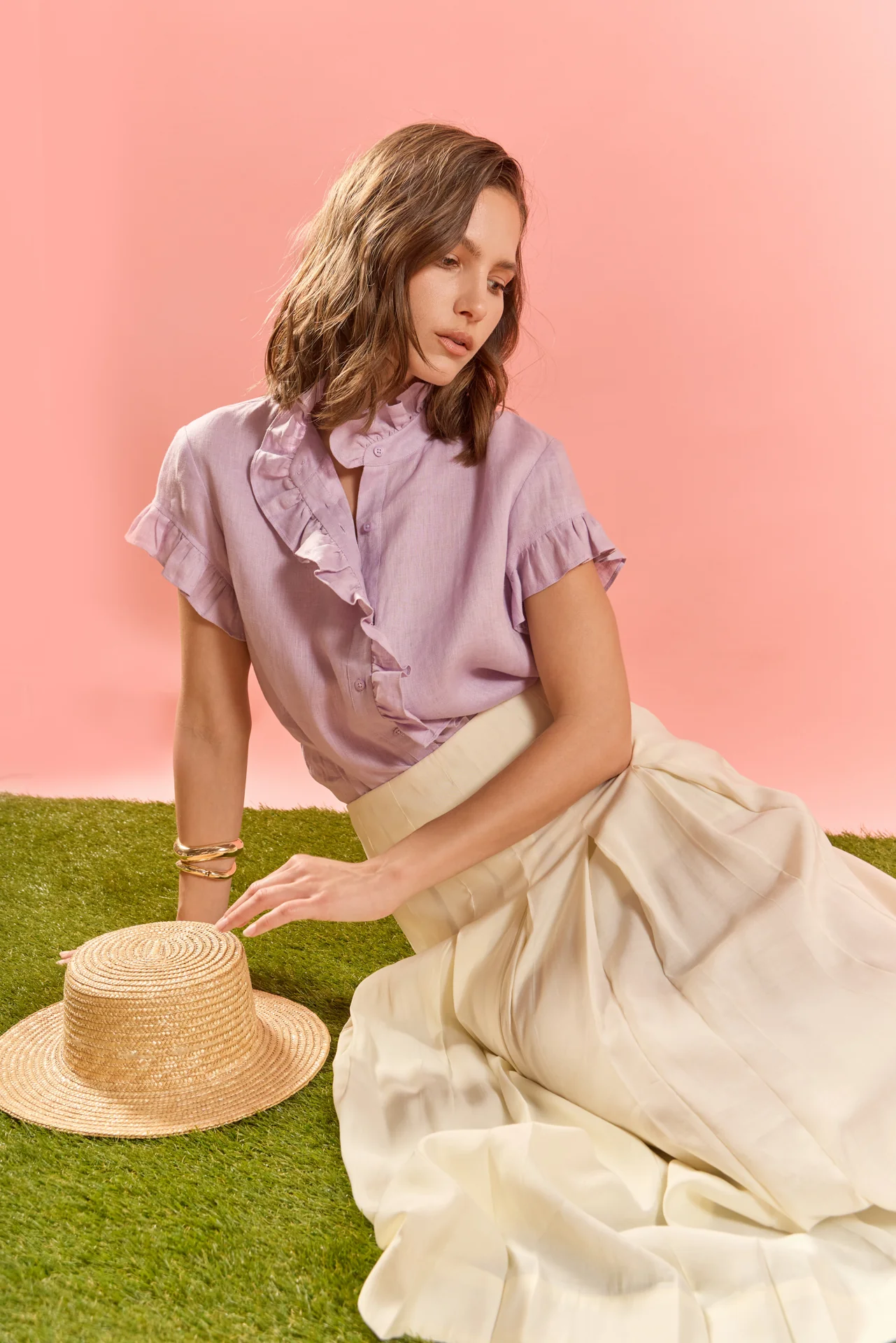 Linen Ruffle Shirt - Image 5