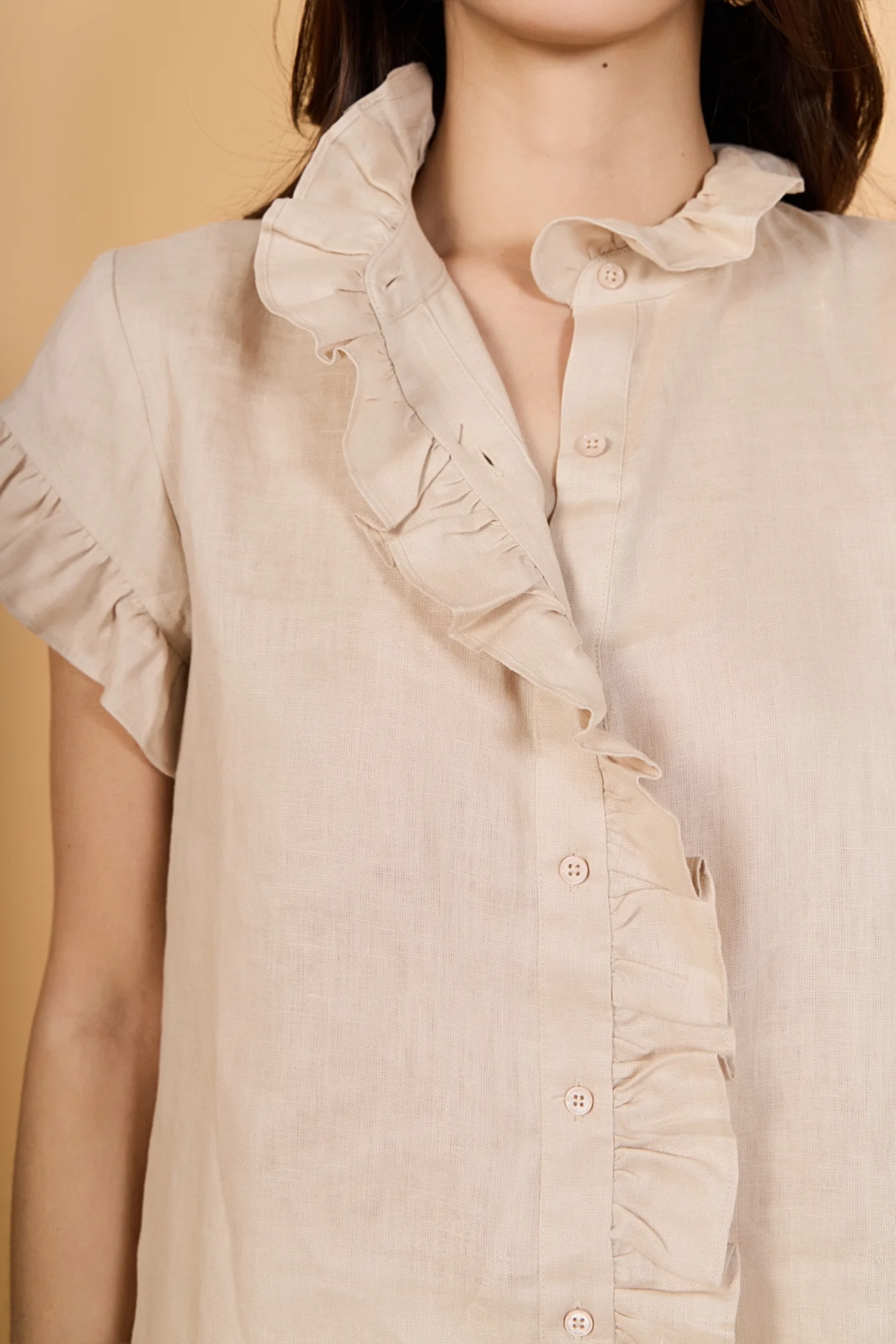 Linen Ruffle Shirt - Image 9