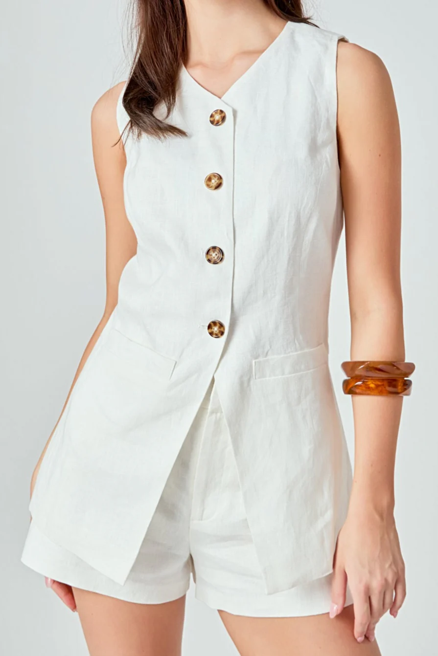 The Juliette Linen Vest - Image 2