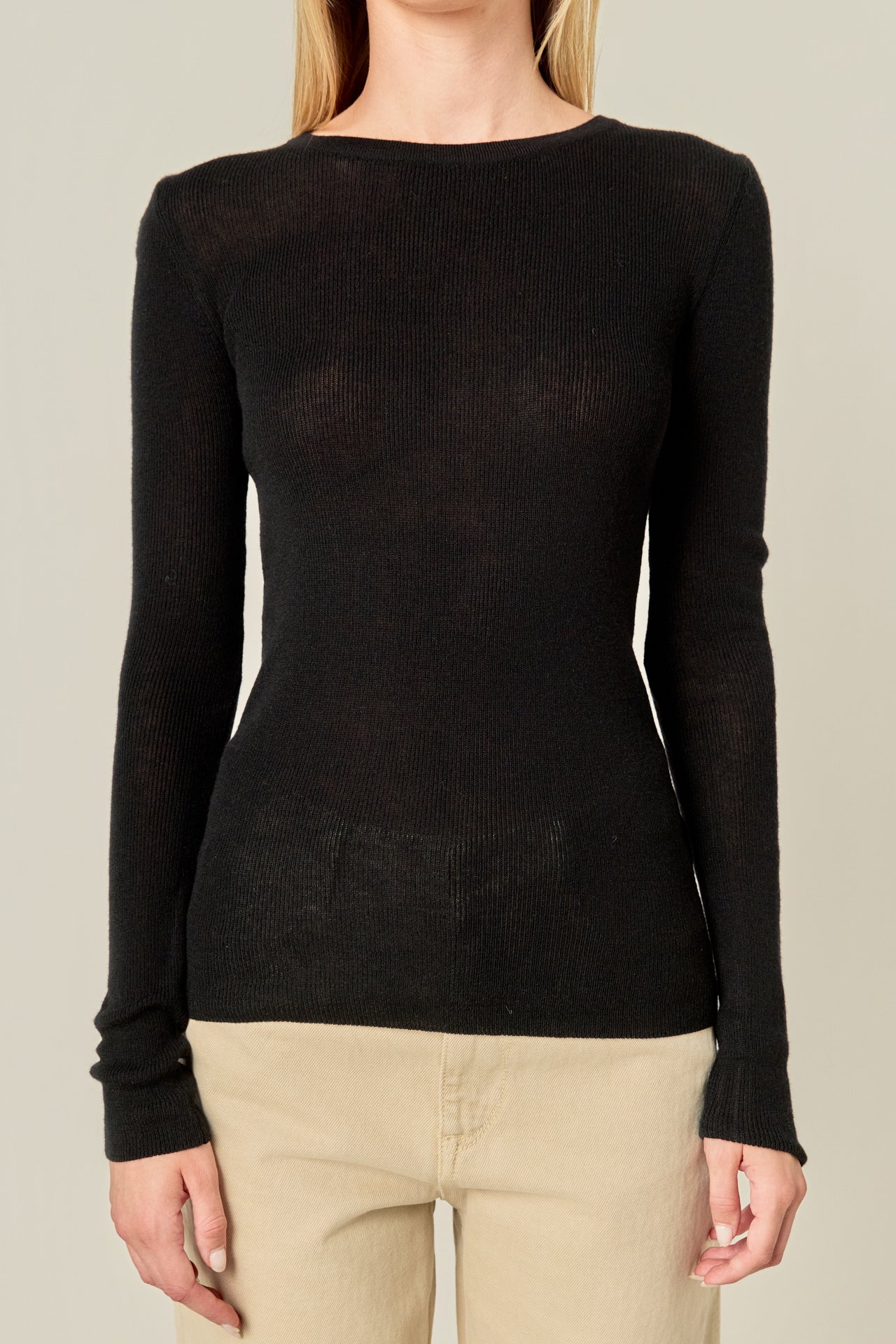 Loose Knit Long Sleeve Top - Image 2