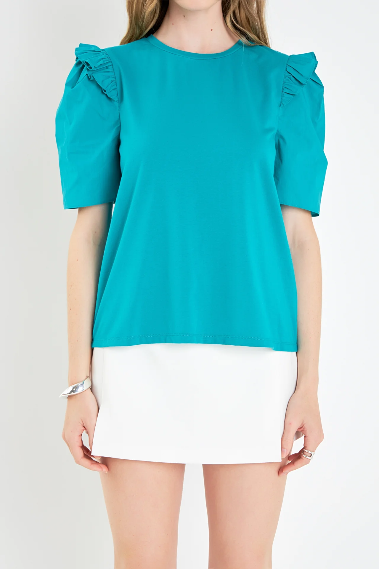 Mini Ruffle Puff Sleeve T-Shirt - Image 12