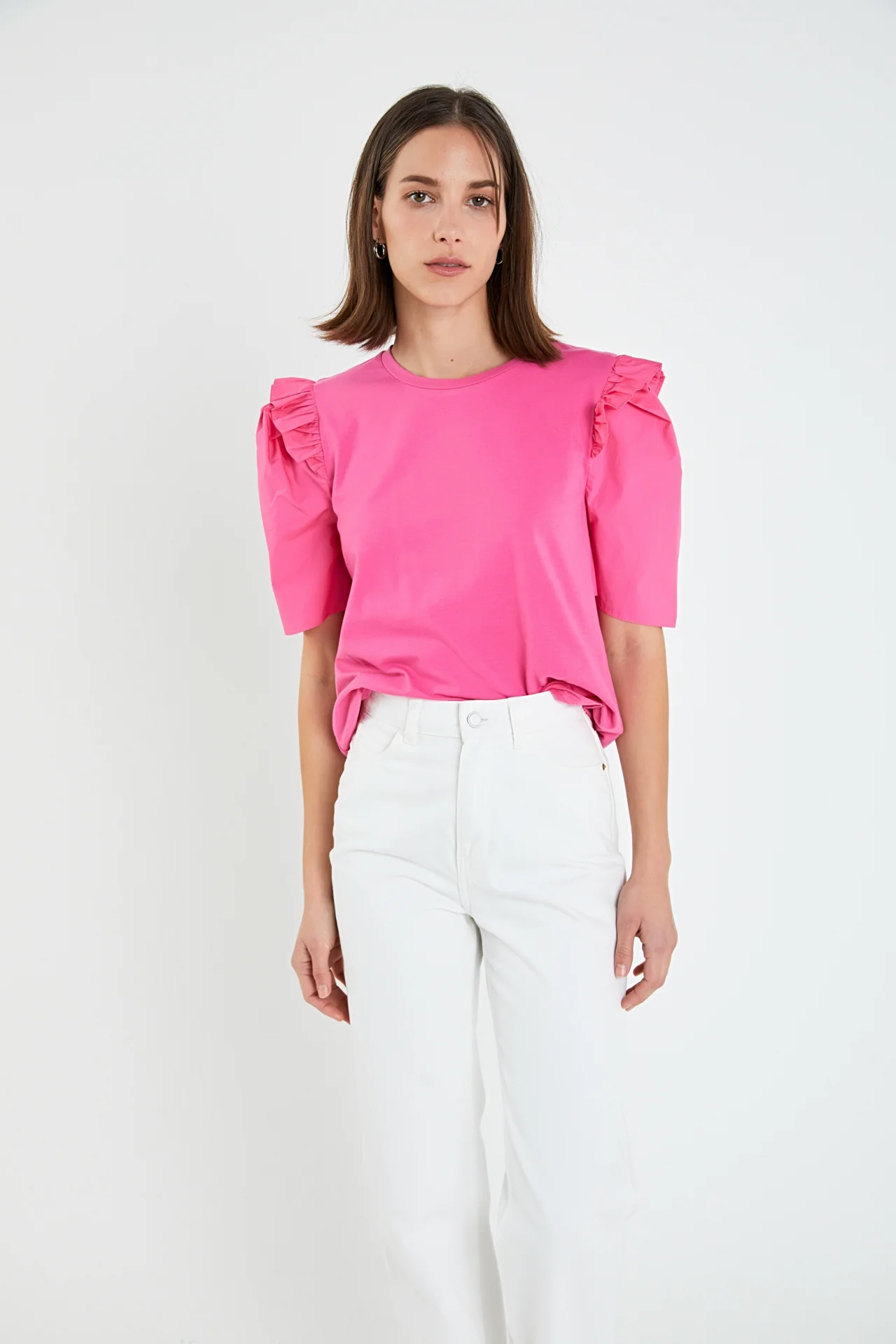 Mini Ruffle Puff Sleeve T-Shirt - Image 26
