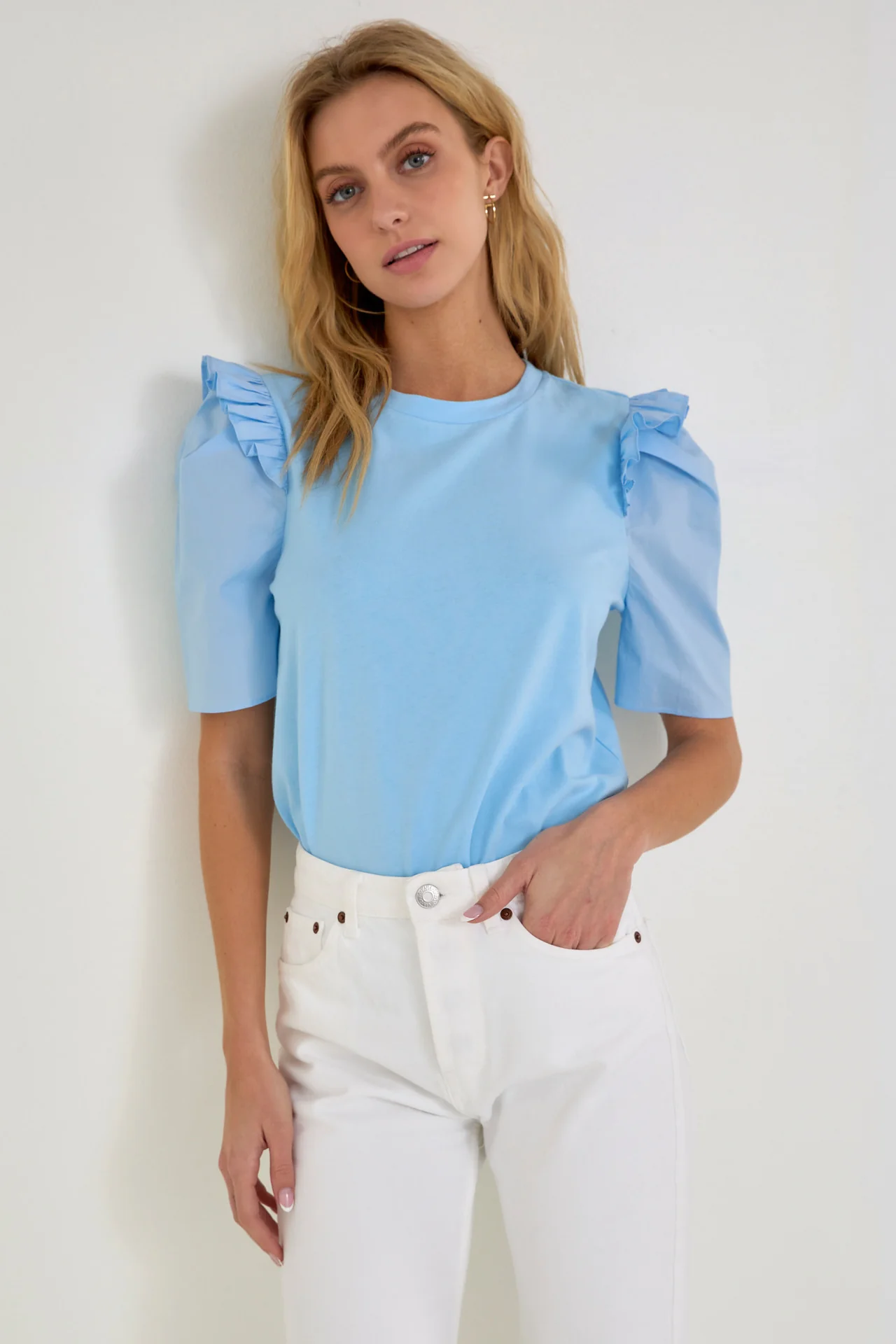 Mini Ruffle Puff Sleeve T-Shirt - Image 31