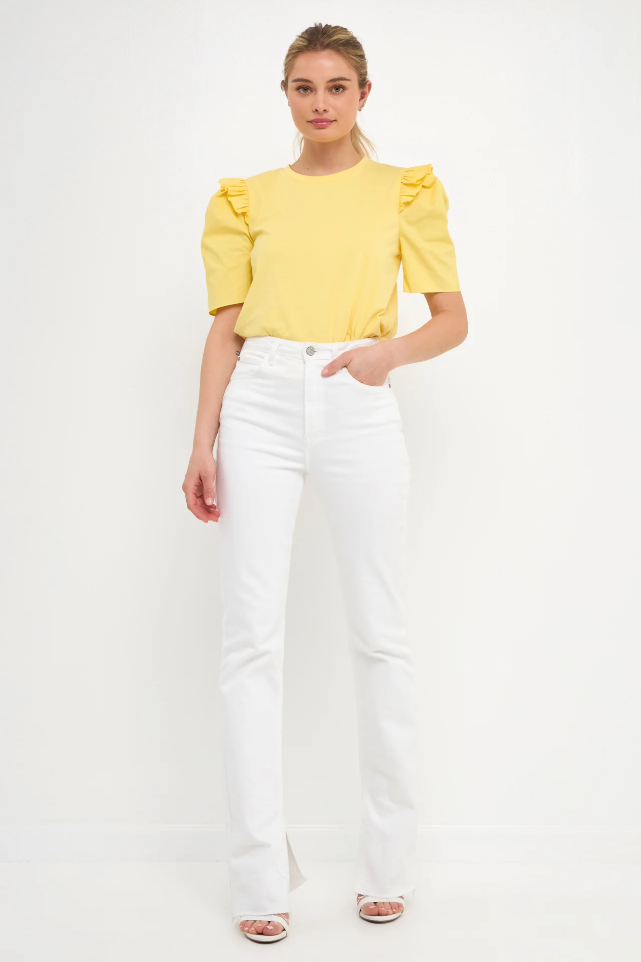 Mini Ruffle Puff Sleeve T-Shirt - Image 32