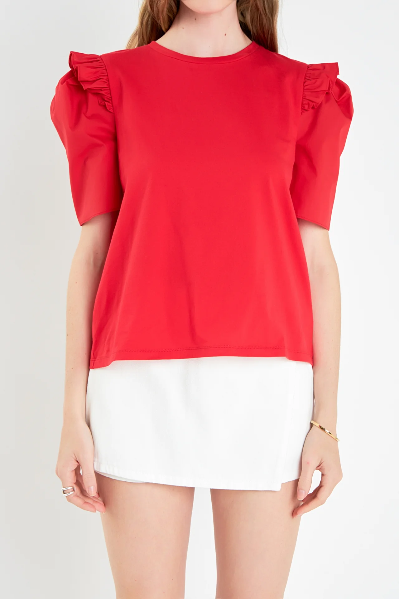 Mini Ruffle Puff Sleeve T-Shirt - Image 37