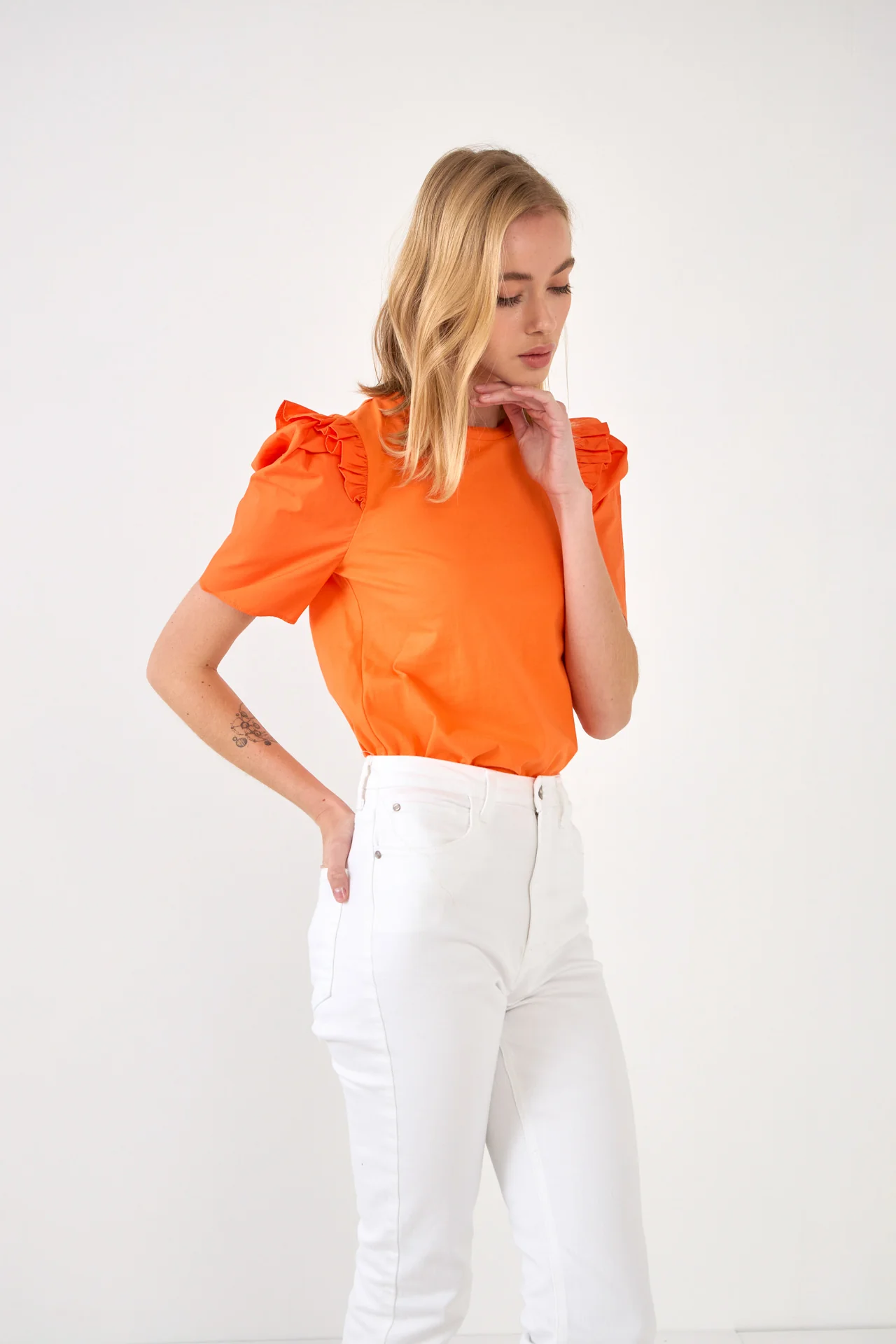 Mini Ruffle Puff Sleeve T-Shirt - Image 51
