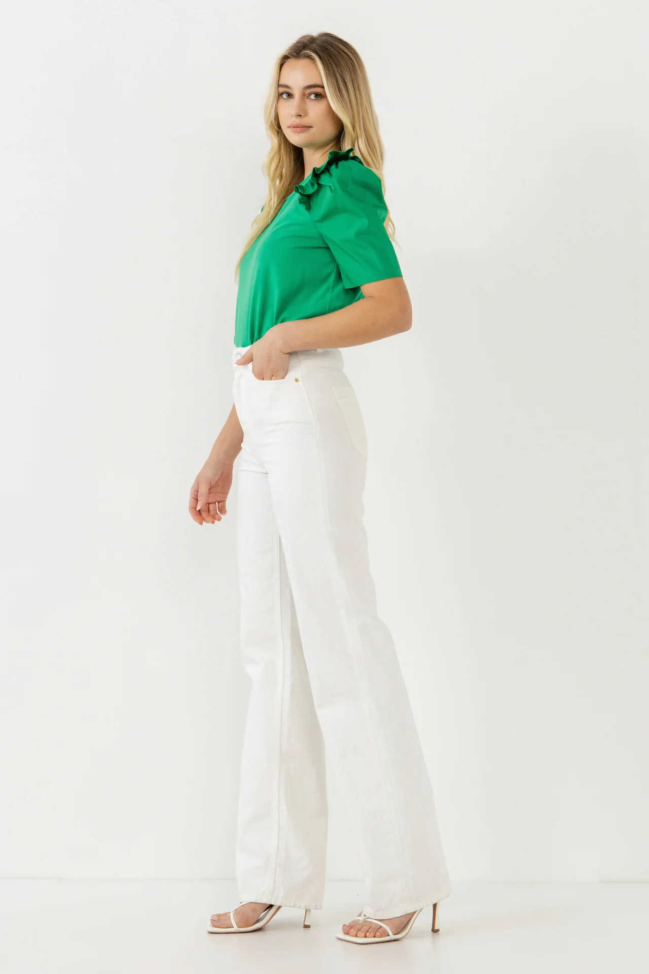 Mini Ruffle Puff Sleeve T-Shirt - Image 58